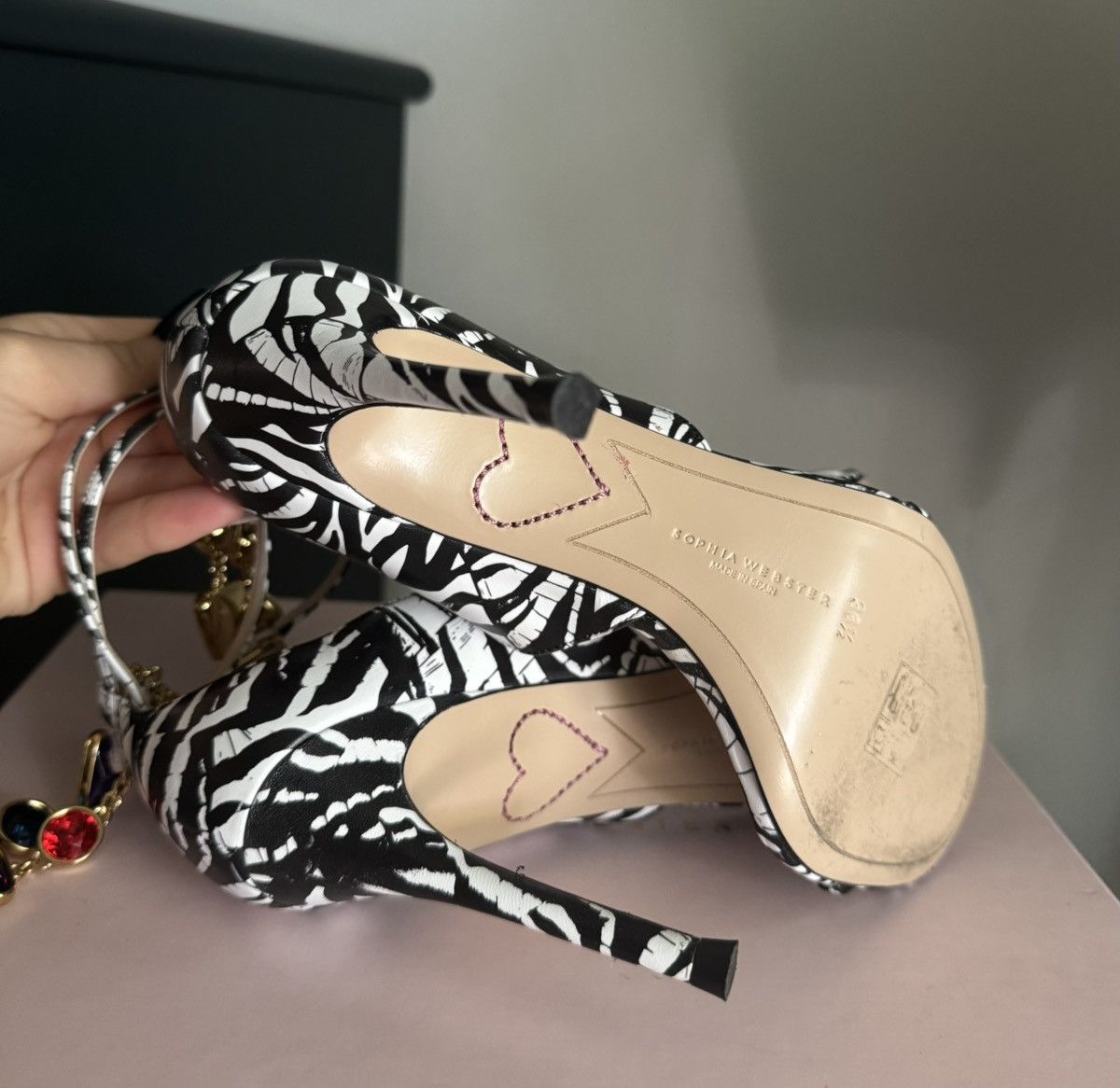 Sophia Webster Zebra Print Jewel Heels – Size 36 Size US 6.5 / IT 36.5 - 6 Thumbnail