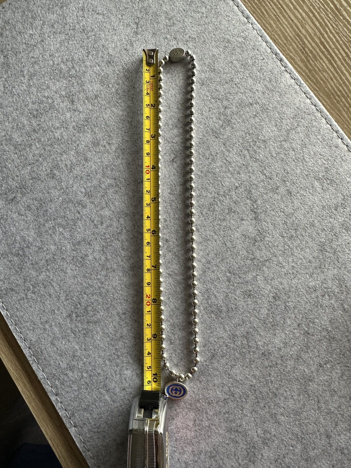 Gucci Gucci Sterling Silver & Enamel Interlocking GG Logo Necklace Size ONE SIZE - 4 Thumbnail