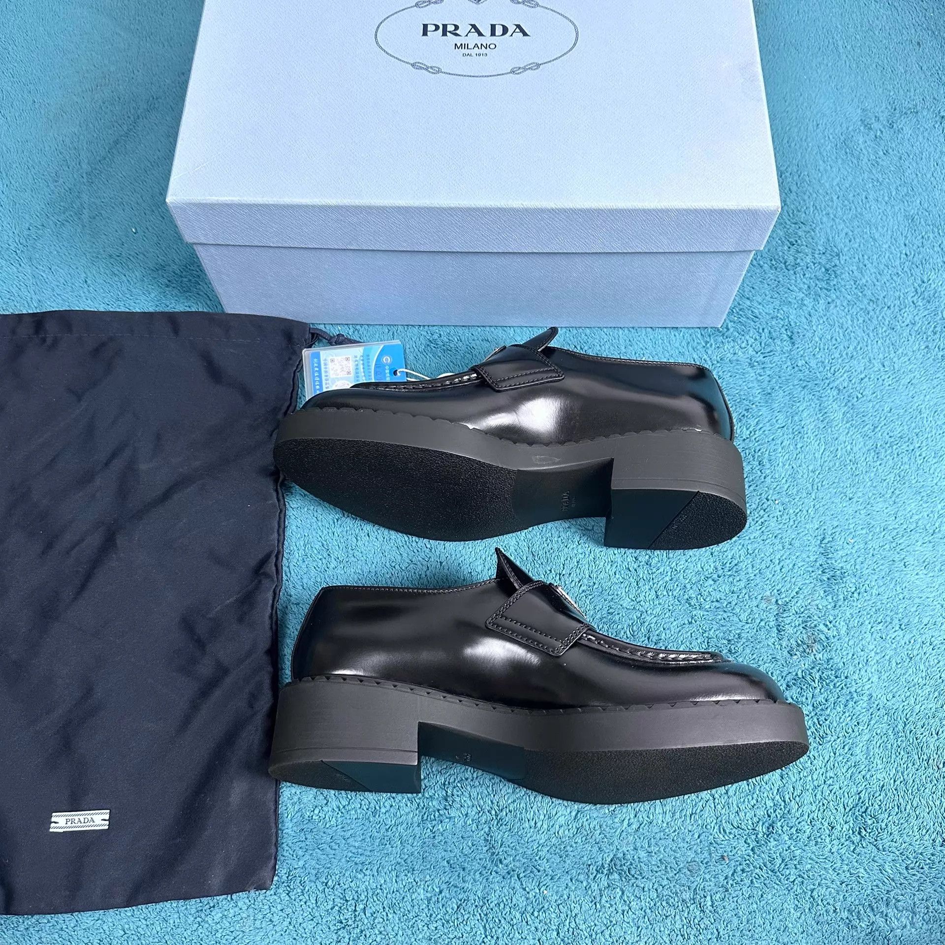 Prada Prada Women's Leather Loafers Black Size 36.5 Unused Size US 6 / IT 36 - 3 Thumbnail