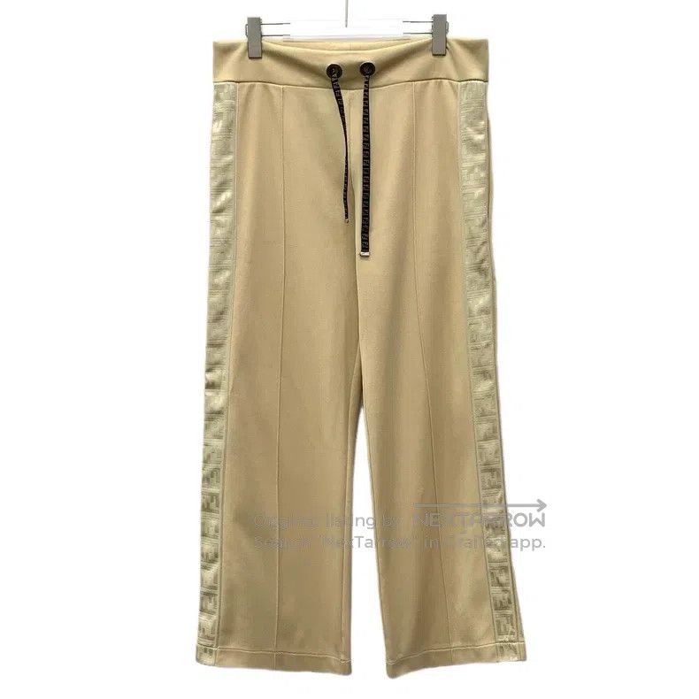 Fendi Fendi Beige side logo jacquard cotton drawstring casual st Size 24" / US 00 / IT 34 - 1 Thumbnail