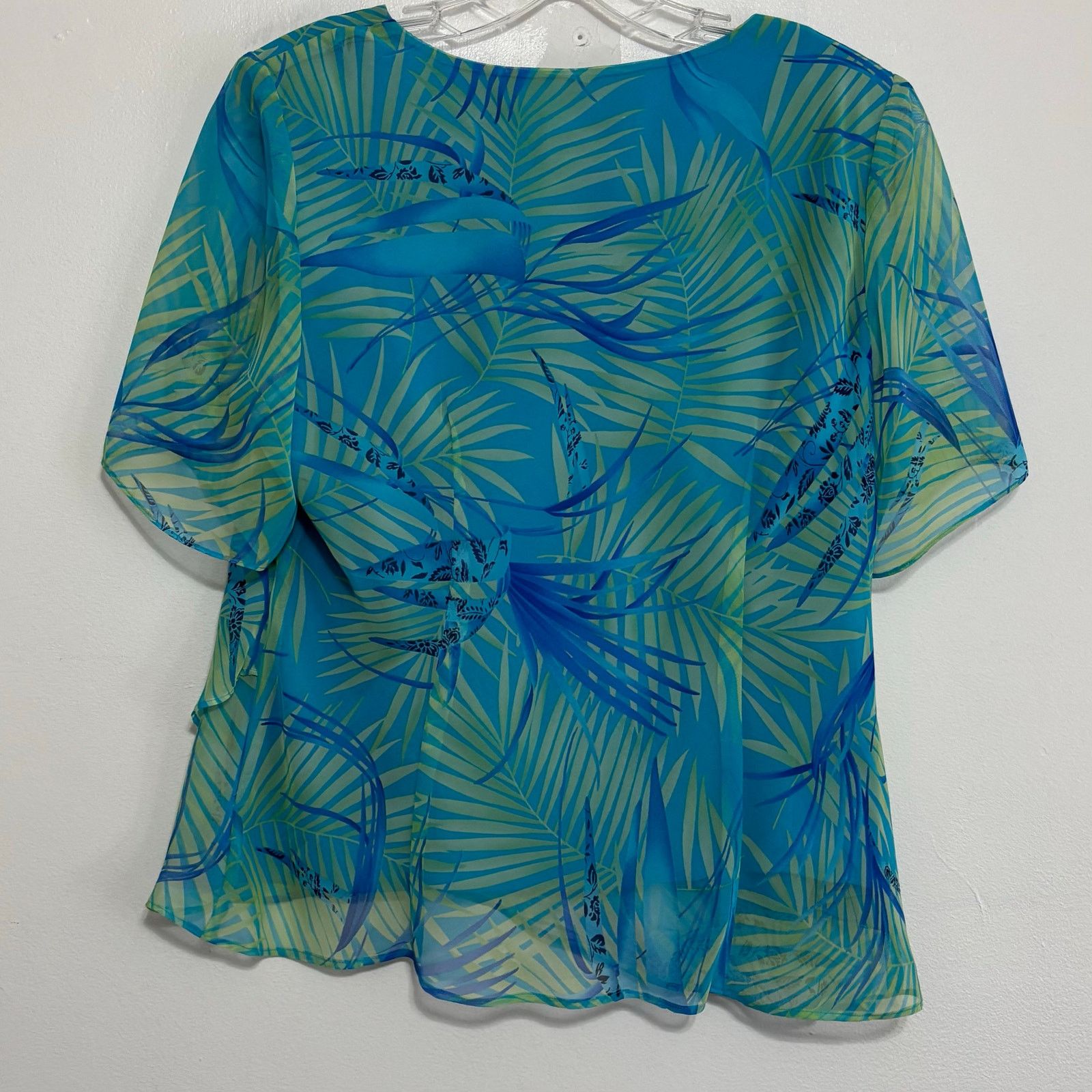Other Studio 1 Floral Maxi Skirt Set 14W Blue Yellow Tropical 2pc Size 36" / US 14 / IT 50 - 4 Thumbnail
