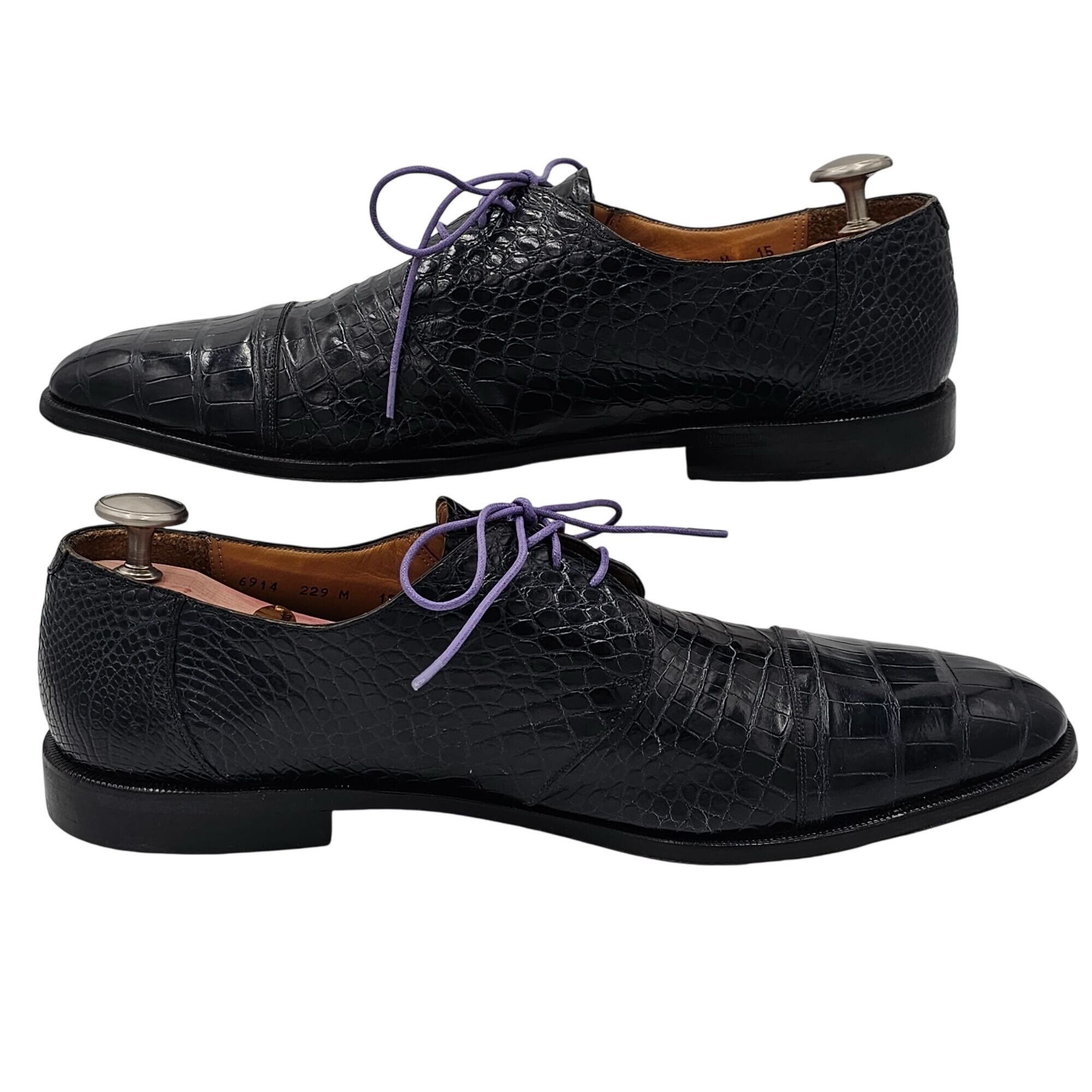 Other Vintage Exotic Full Alligator Men 15 Black Dress Shoes Paolo Size US 15 / EU 48 - 12 Thumbnail