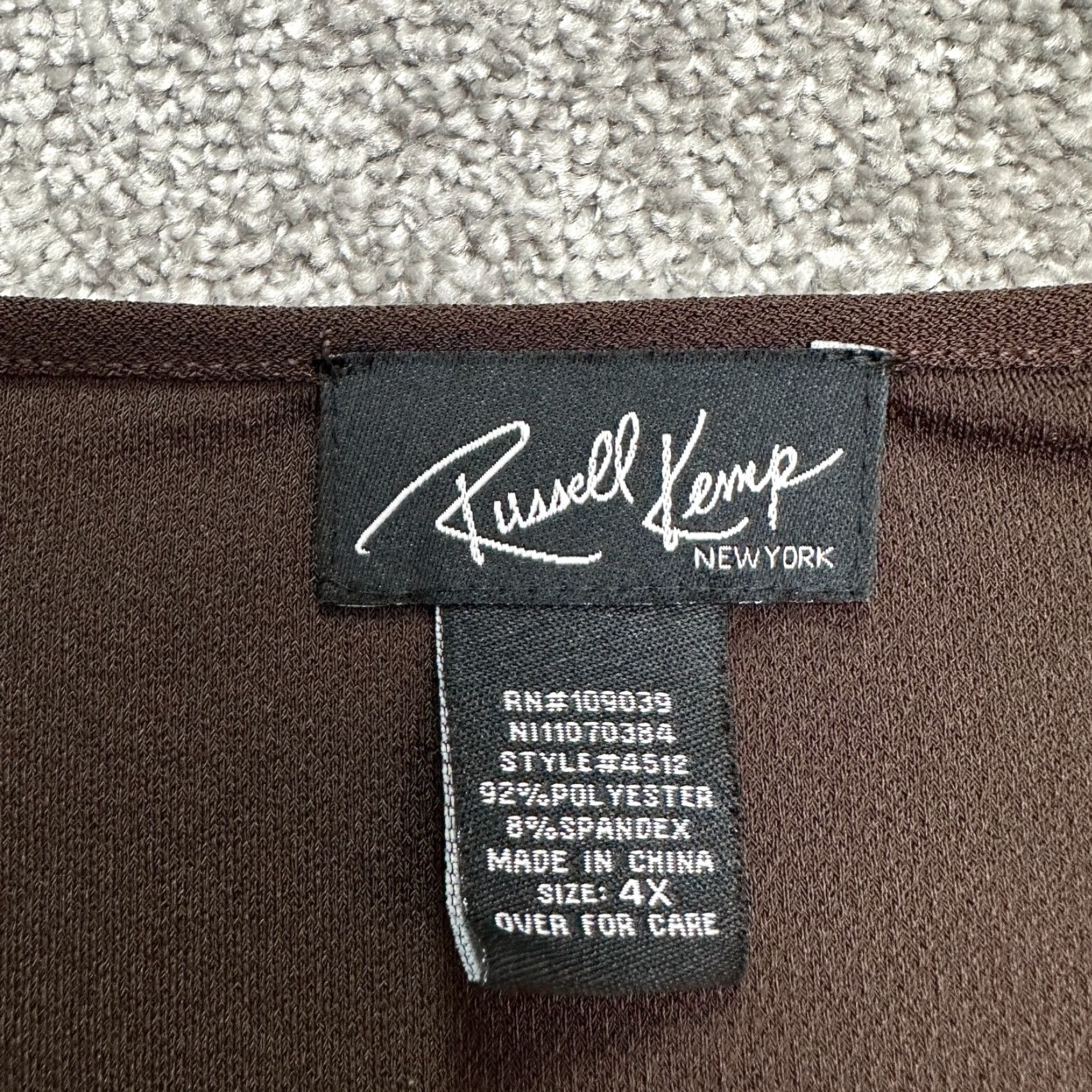 Vintage Russel Kemp New York Blouse Womens 4X Brown Long Sleeve V-Neck Casual Size XXL / US 16-18 / IT 52-54 - 5 Thumbnail