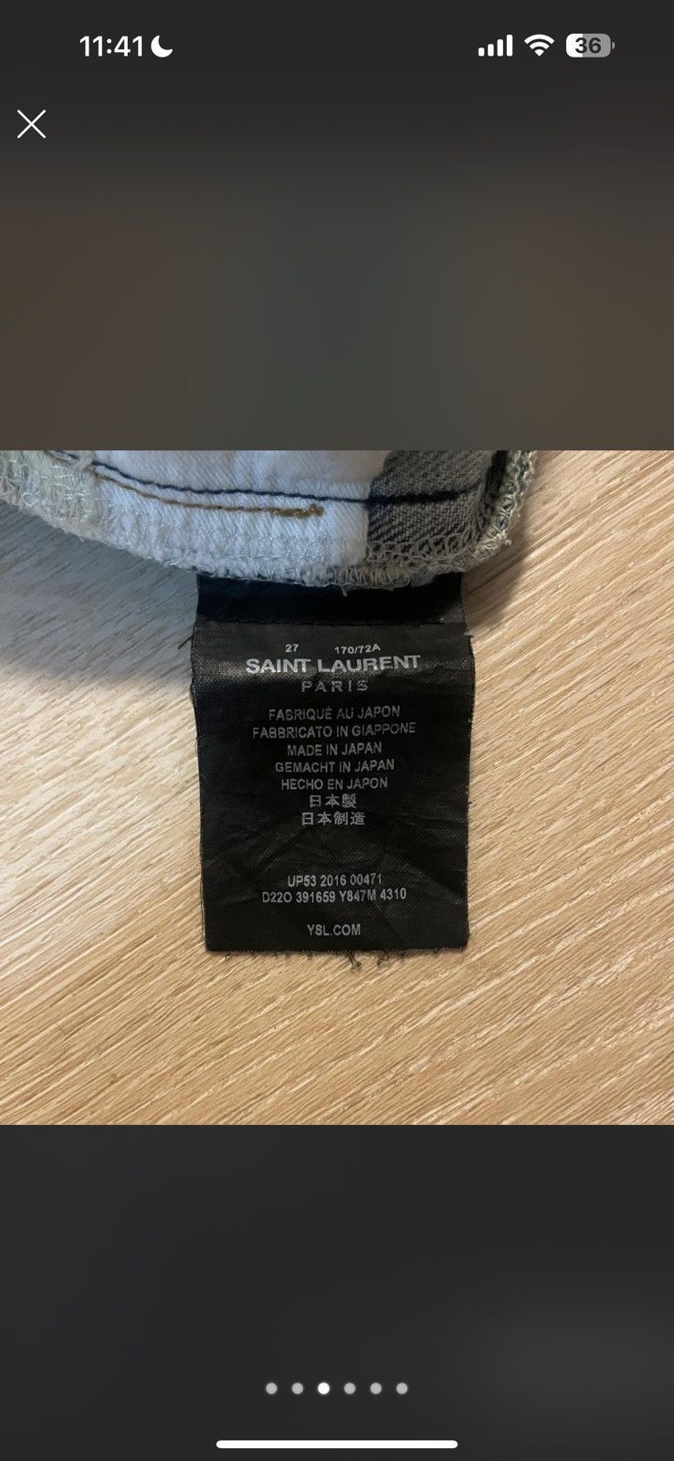 Saint Laurent Paris HEDI SLIMANE CRASH DENIM Size US 27 - 2 Thumbnail