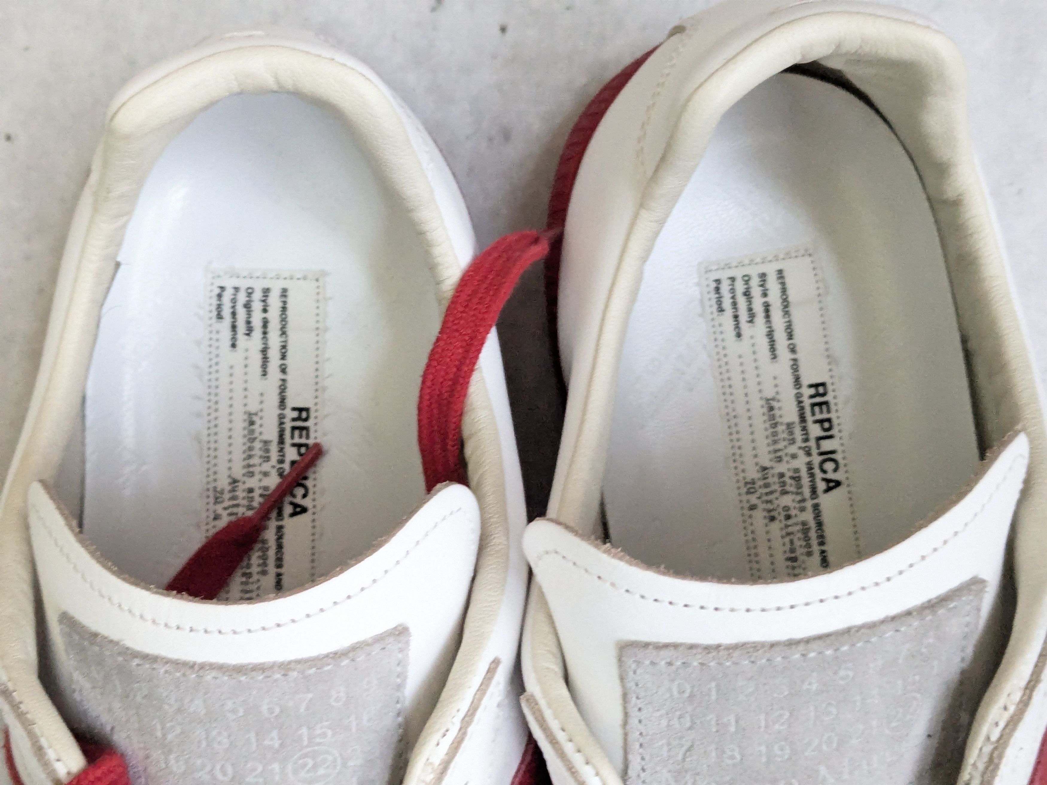 Maison Margiela Maison Margiela Replica GAT White Gray Red 13 46 Low Tops Size US 13 / EU 46 - 7 Thumbnail