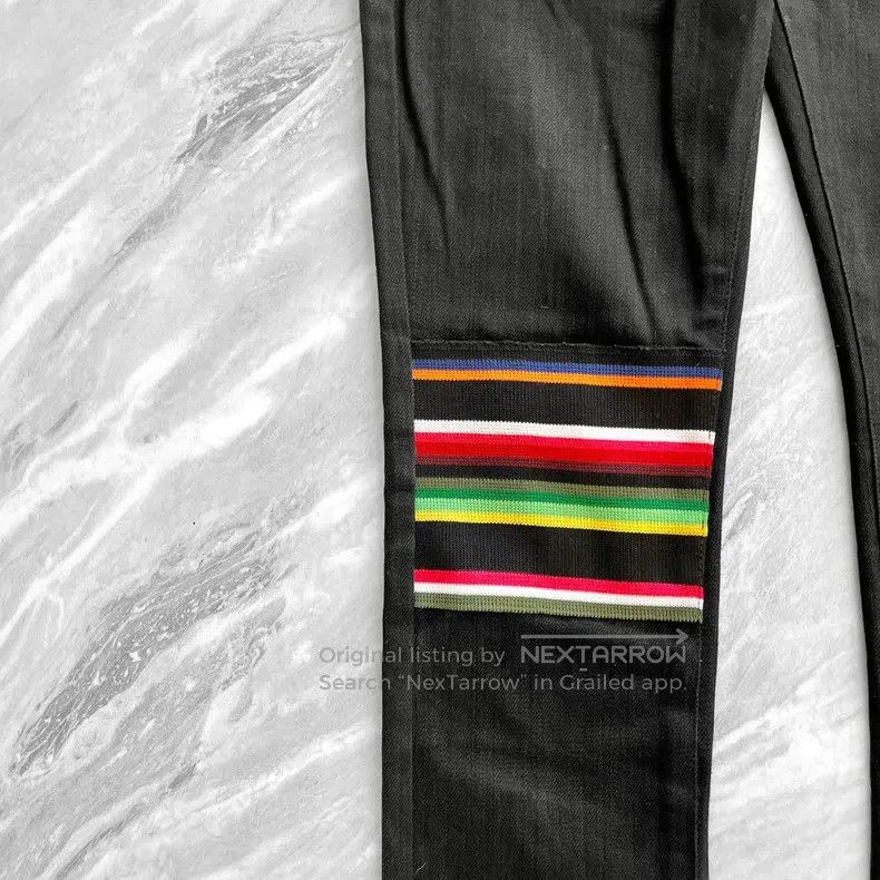 Raf Simons Raf Simons Black jeans with knee rainbow webbing Size US 28 / EU 44 - 3 Thumbnail