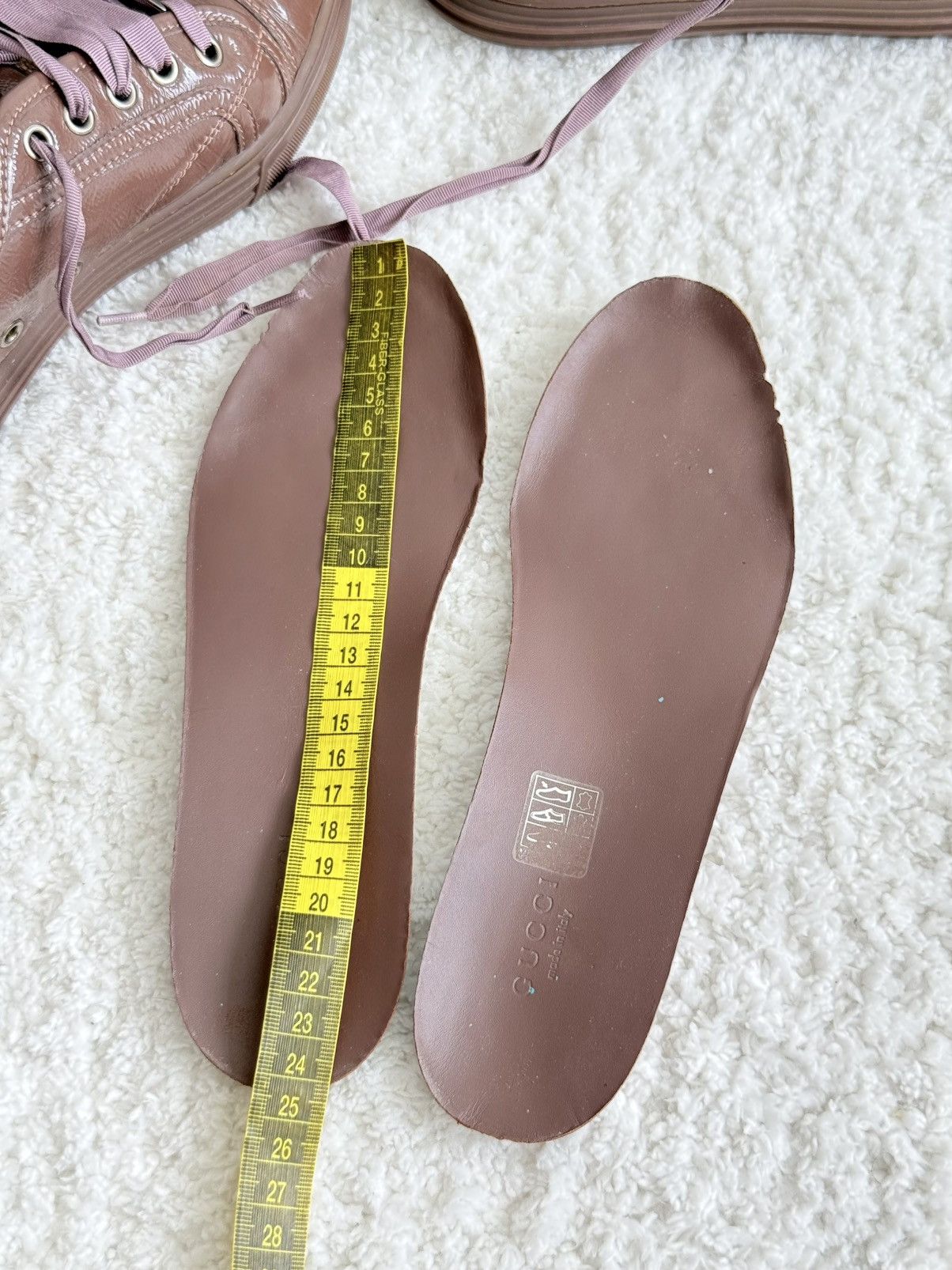 Gucci Gucci Patent Leather Low Top Sneakers Pink GG Lace Up Shoes Size US 7 / IT 37 - 11 Thumbnail
