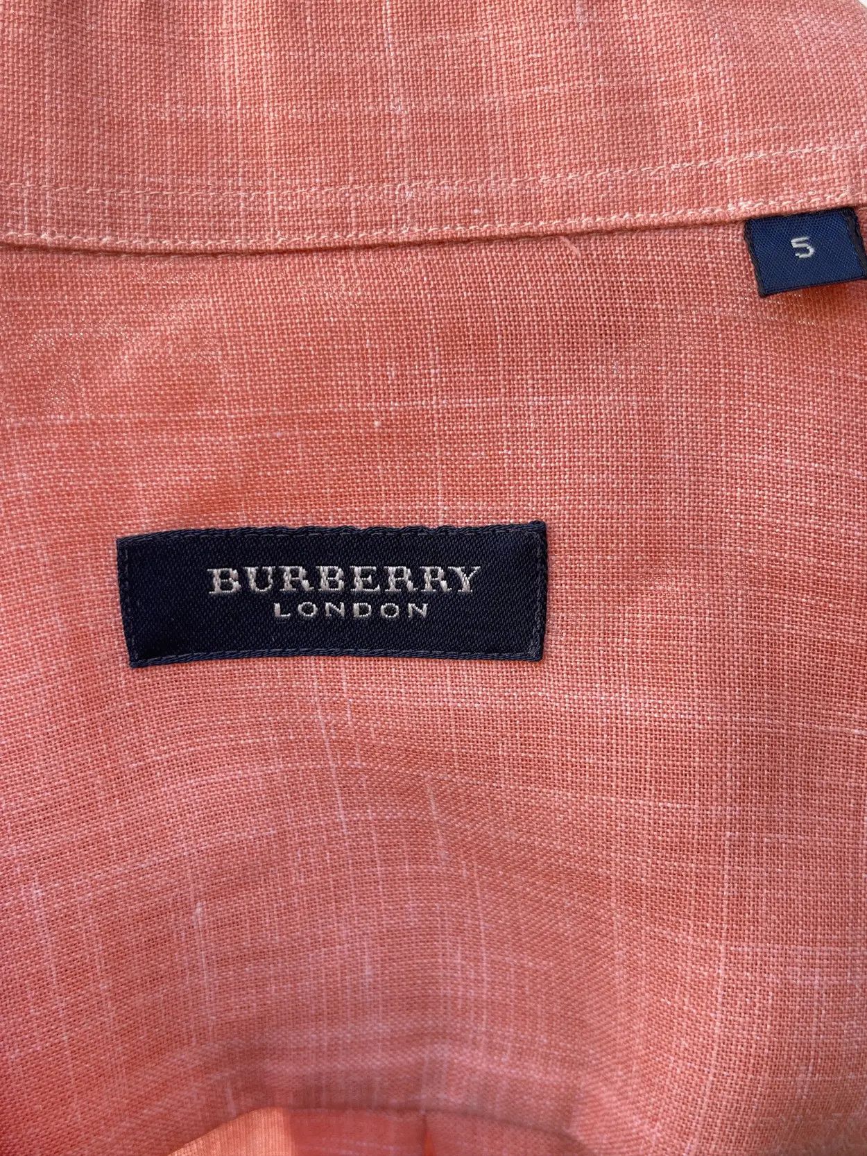 Burberry 🔥linen pink salmon Burberry tshirt shirt Size xl Size US XL / EU 56 / 4 - 8 Thumbnail