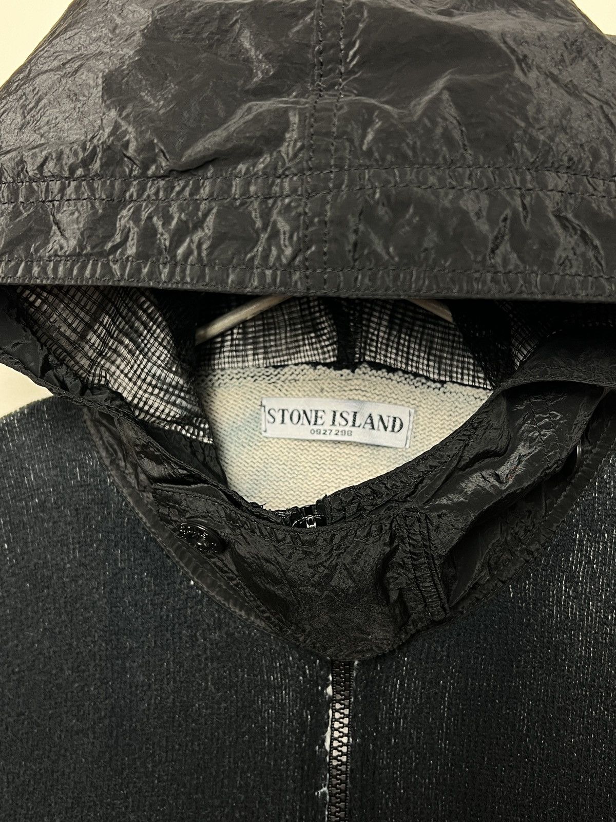 Stone Island stone island y2k navy cotton hoodie shimmer nylon hood Size US M / EU 48-50 / 2 - 5 Thumbnail