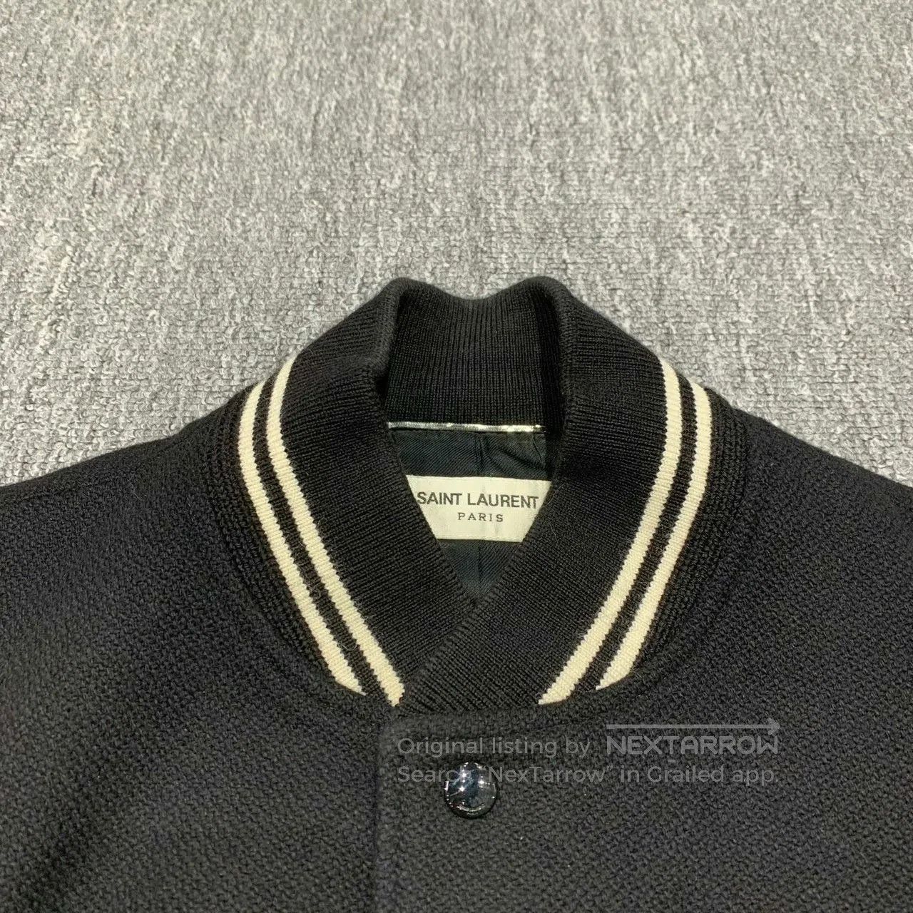 Saint Laurent Paris black and white varsity jacket by SLP. Size US L / EU 52-54 / 3 - 5 Thumbnail