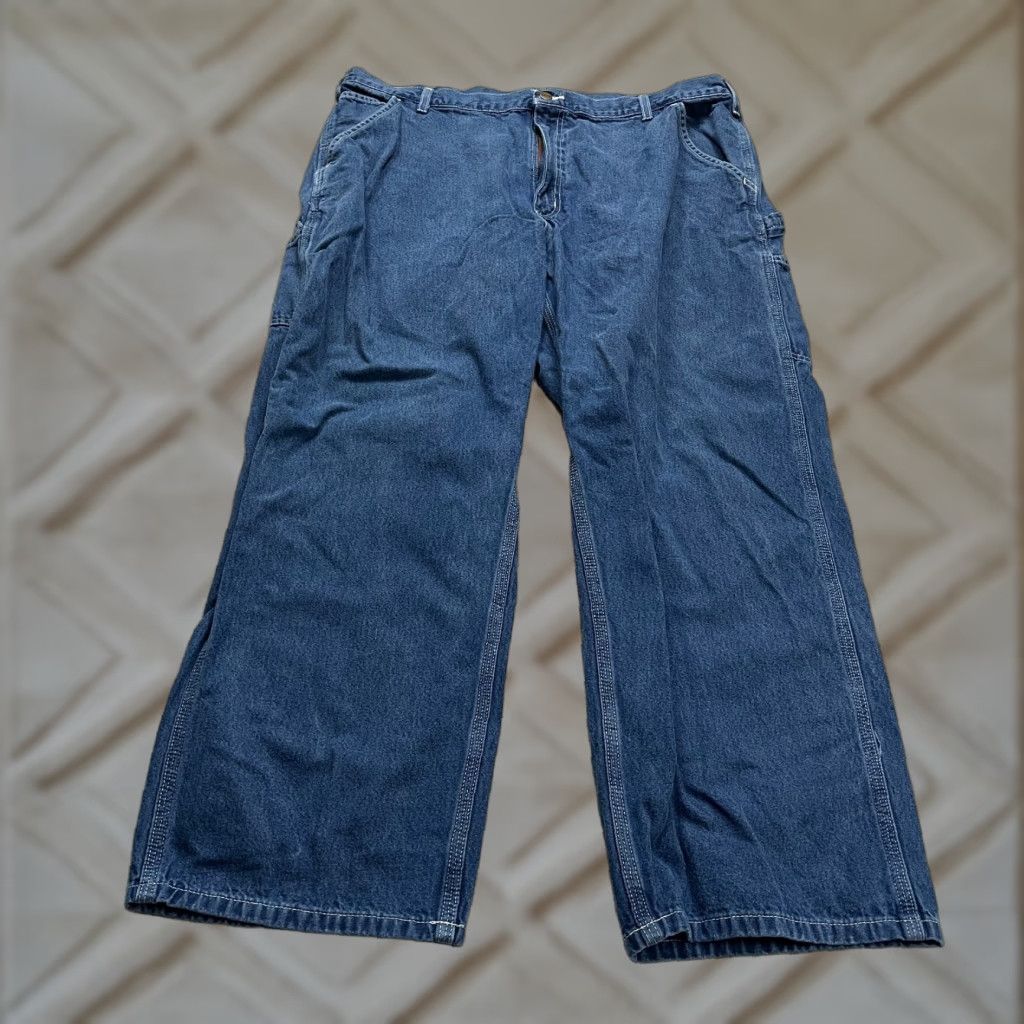 Carhartt VINTAGE Carhartt B13 Original Dungaree Fit Denim Jeans Men 41x30 Dark Wash Cotton Size US 41 - 1 Thumbnail