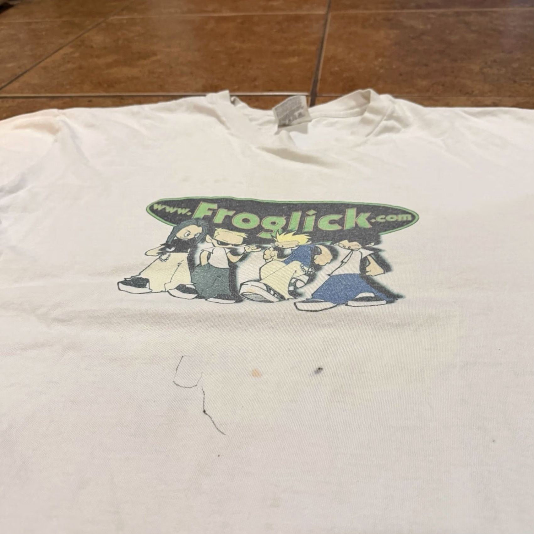 Vintage VINTAGE Froglick T Shirt 90s Y2K Skater XL White Mens T-Shirt Froglick.com Size US XL / EU 56 / 4 - 3 Thumbnail