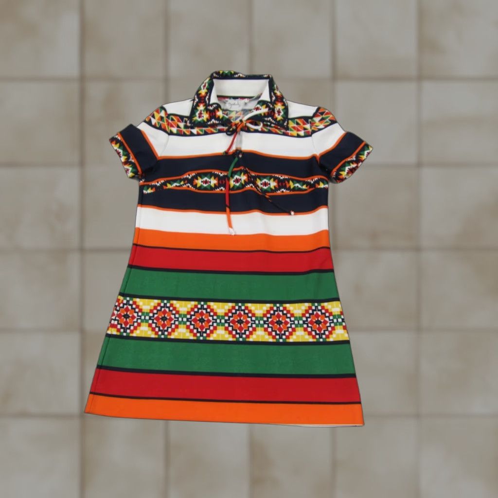 Vintage VINTAGE Jonathan Logan Dress Womens S Orange Green Striped Polo Mod 60s 70s Size S / US 4 / IT 40 - 1 Thumbnail