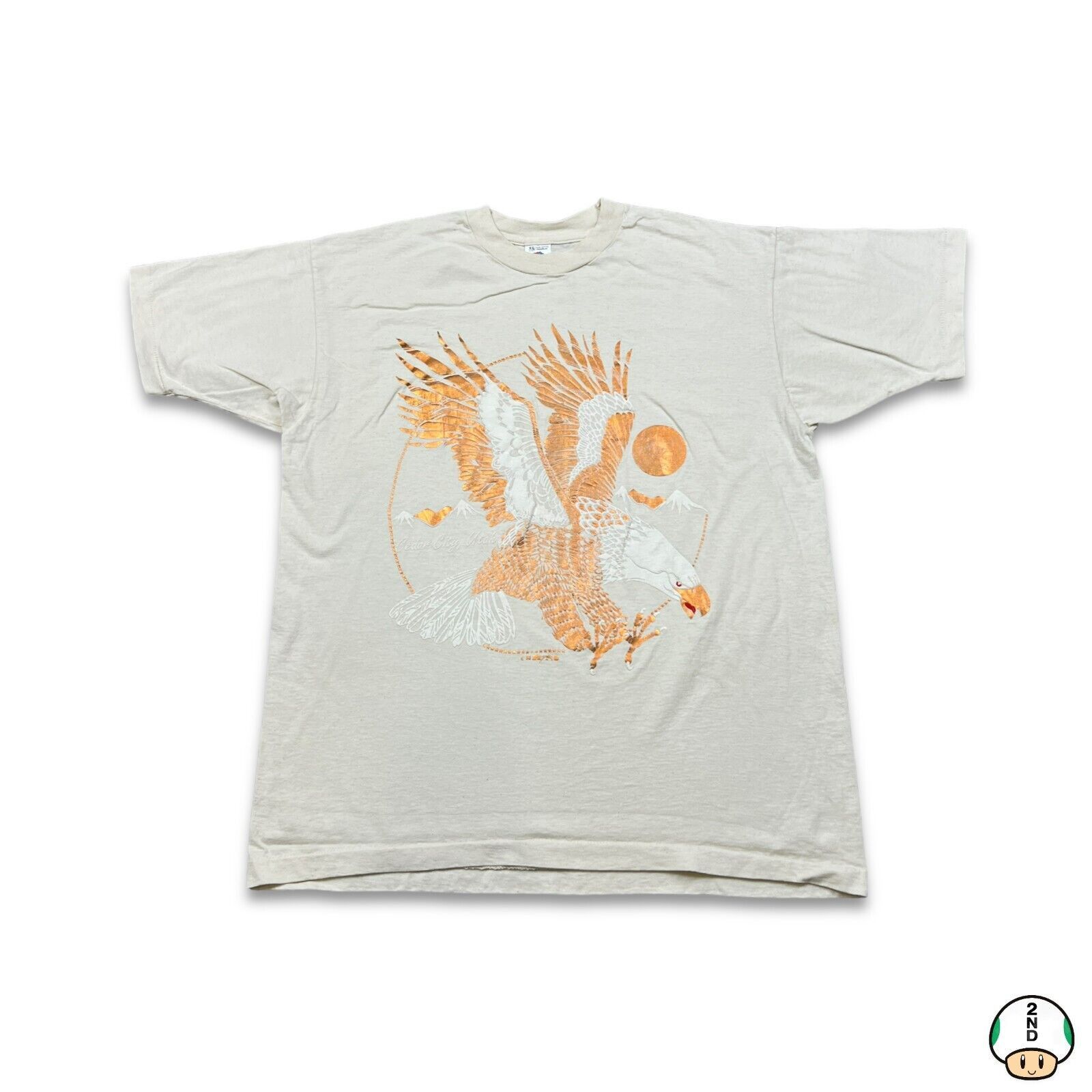 Vintage VTG 90s Eagle T Shirt USA Graphic Short Sleeve Animal Tee Size US XL / EU 56 / 4 - 1 Thumbnail