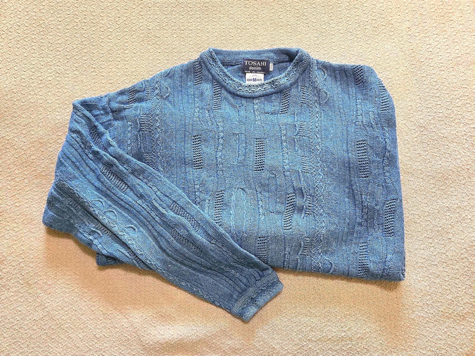 Other Tosani Sweater M | 90s Blue Textured Knit Size US M / EU 48-50 / 2 - 1 Thumbnail
