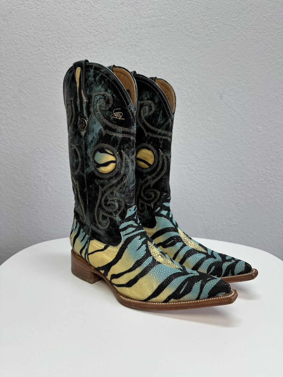 Lucchese Vintage Sendra Mantarraya Leather Cowboy Western Boots Shoes Size US 8 / EU 41 - 1 Thumbnail