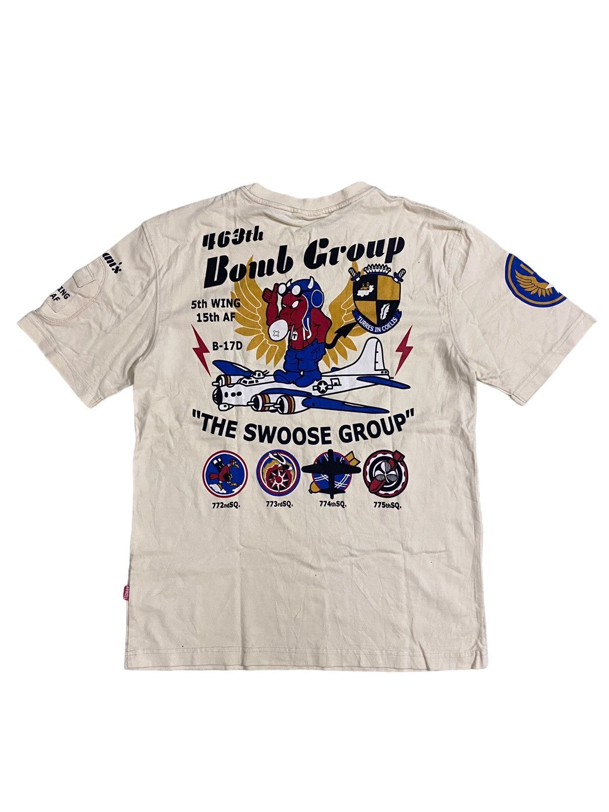 image of Avirex x Tedman Vintage Tedman Devil Ted Company Tshirt in Cream, Men's (Size Medium)