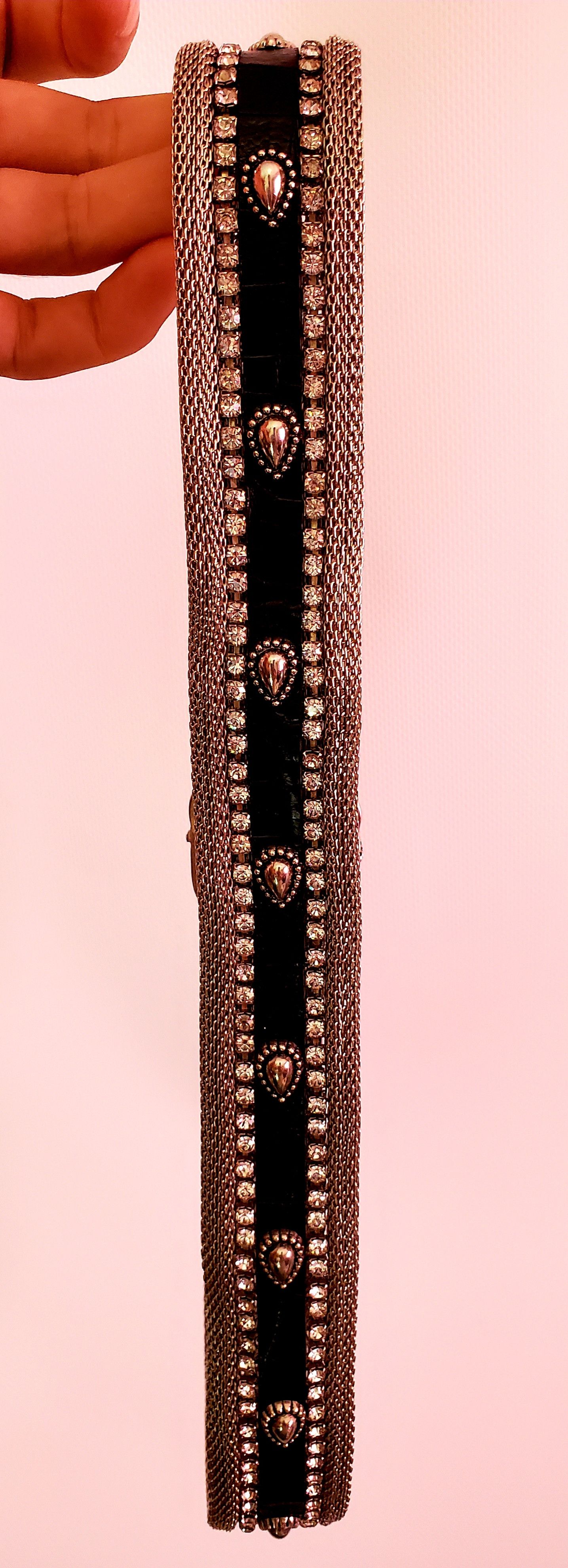 Other Rare Nanni Leather Metal Belt Embellished 75/30 length 83 cm Size ONE SIZE - 3 Thumbnail