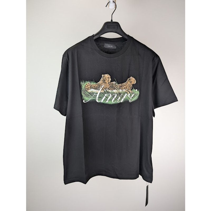Amiri o1rshd1 Cheetah Logo-Print Cotton T-Shirt in Black Size US XXL / EU 58 / 5 - 10 Thumbnail