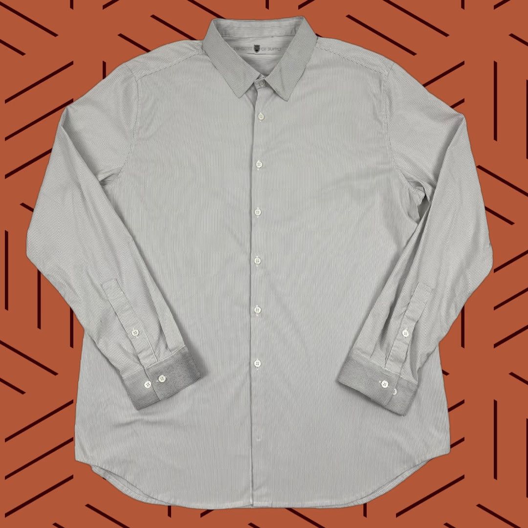 Vintage Ministry of Supply Shirt Mens 2XL XXL White Gray Striped Button Up Work Casual Size US XXL / EU 58 / 5 - 1 Thumbnail