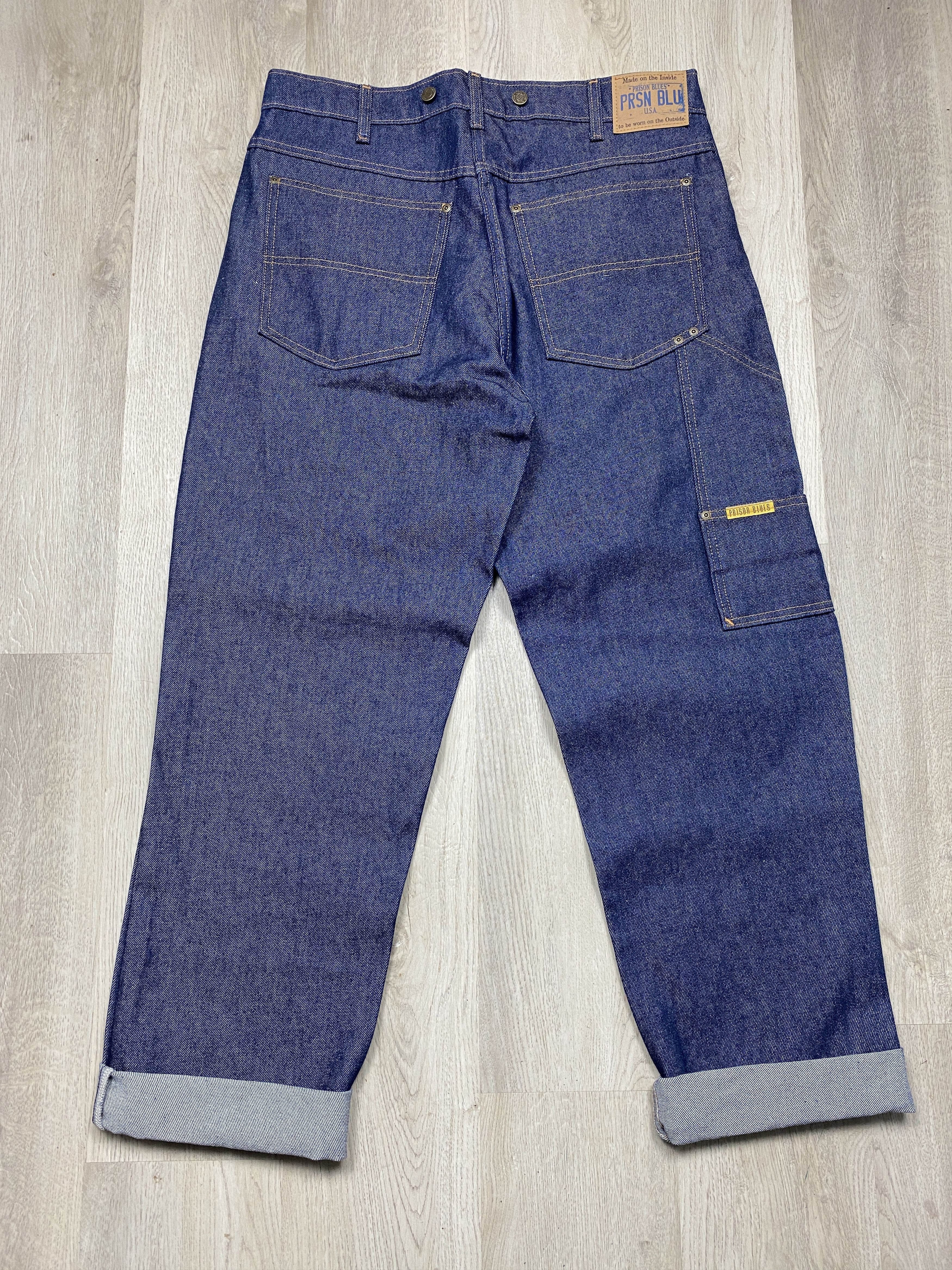 Other Prison Blues Vintage Baggy Denim Pants Work Jeans Size US 38 / EU 54 - 1 Thumbnail
