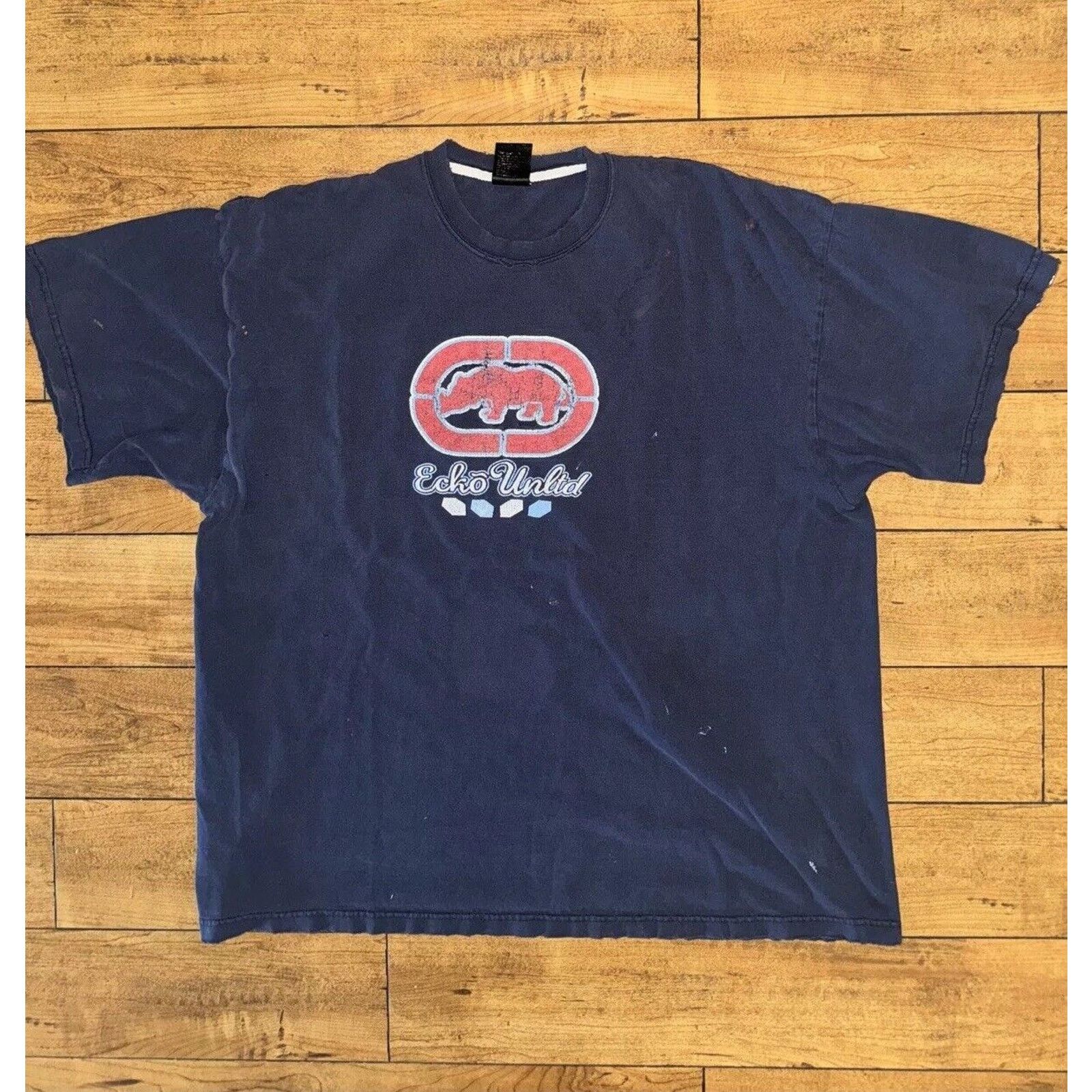 Ecko Unltd. × Vintage Ecko Unltd. T-Shirt Navy Blue 2XL 24x28 Y2K Vintage Size US XXL / EU 58 / 5 - 1 Thumbnail
