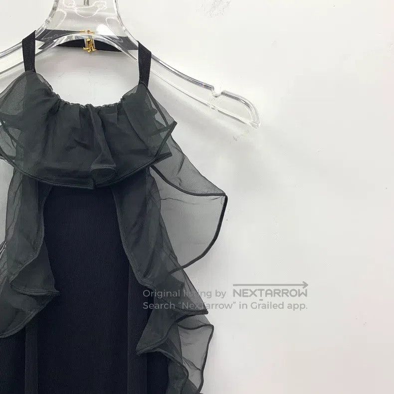 Gucci Gucci Black back hollow lace mulberry silk halter neck dre Size XS / US 0-2 / IT 36-38 - 3 Thumbnail