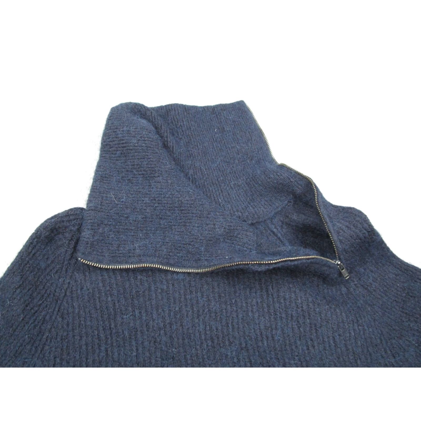 Nordstrom VINTAGE Nordstrom Women's Sweater Pullover Knit Long Sleeve Zip High Neck All Seasons XS Blue Size XS / US 0-2 / IT 36-38 - 2 Thumbnail