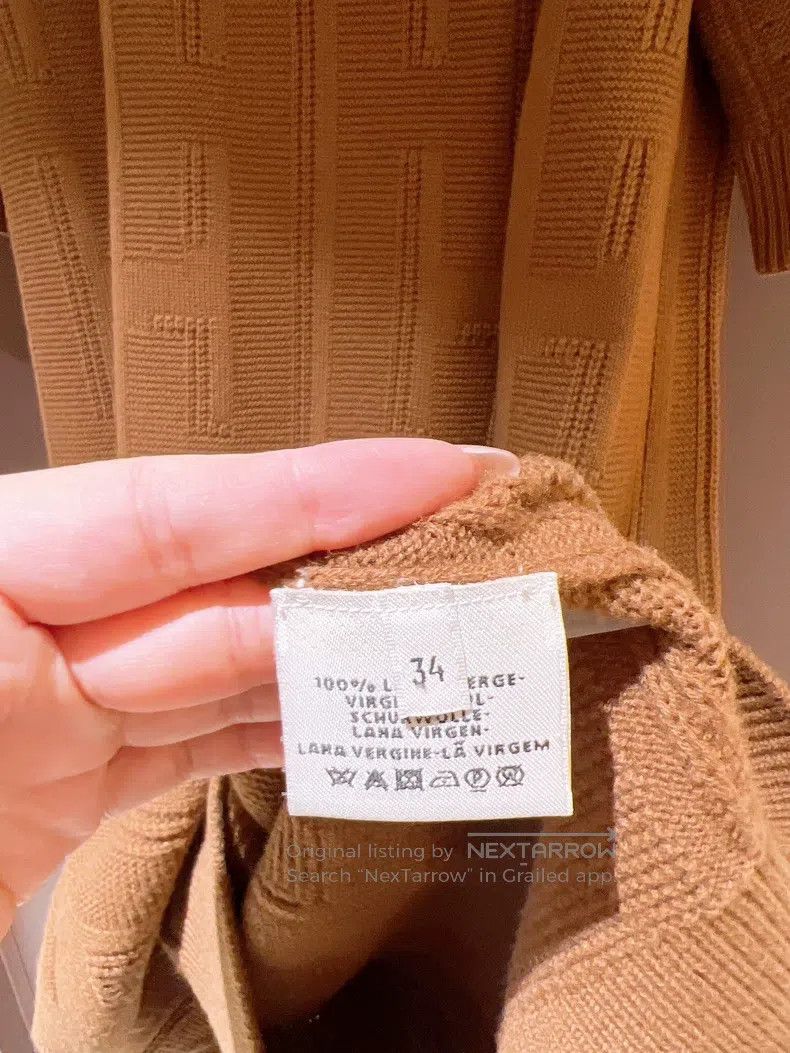 Hermes Hermes Caramel Letter Jacquard Knit Dress Size XXS / US 00 / IT 34 - 8 Thumbnail
