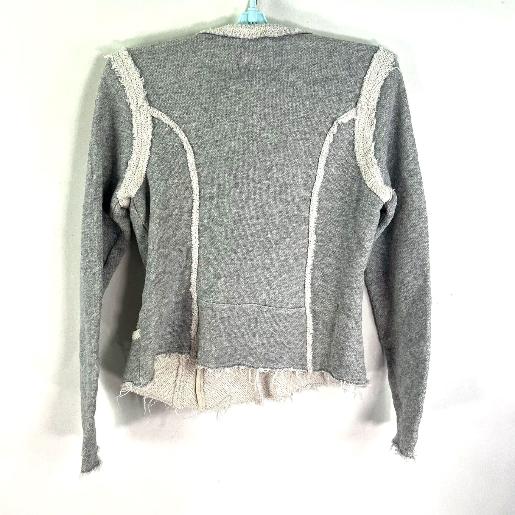 Lucky Brand Lucky Brand Lucky Lotus Full Zip Asymmetrical Jacket Womens L Gray Sweatshirt Size L / US 10 / IT 46 - 6 Thumbnail