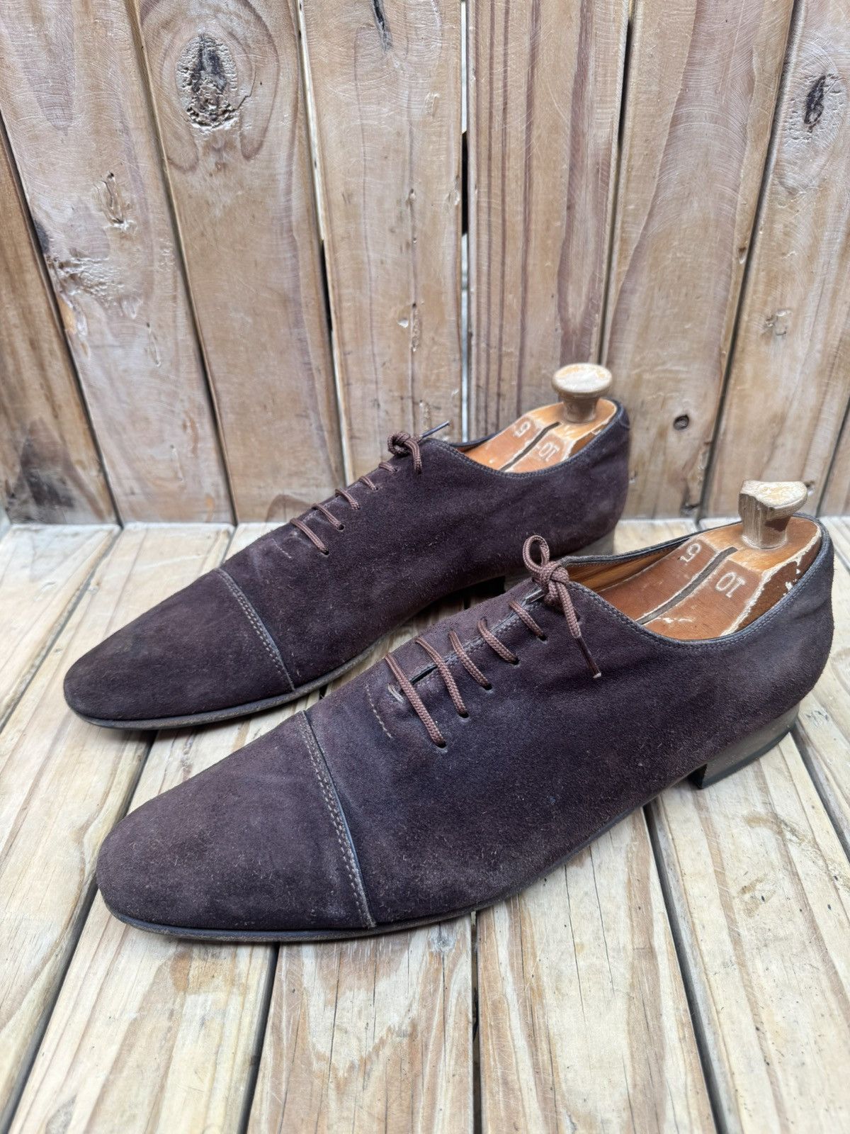 Gucci Gucci brown suede Leather Men's Dress Shoes UK 10.5 EUR 44.5 Size US 11 / EU 44 - 17 Thumbnail