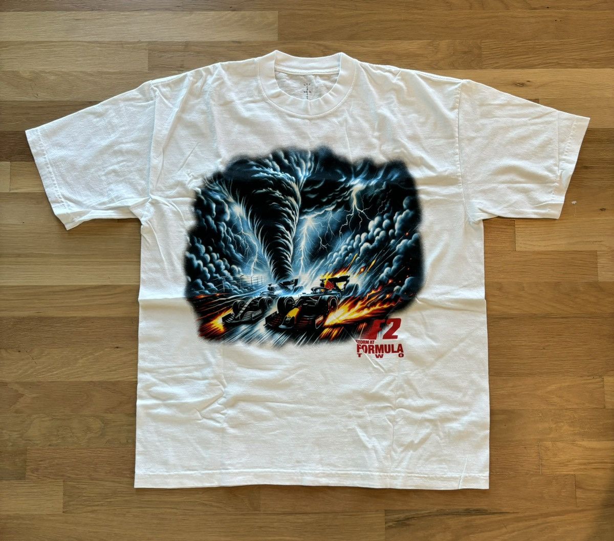Travis Scott RARE Travis Scott Stormi Formula Two F2 Pit Crew Tee Size US XL / EU 56 / 4 - 1 Thumbnail