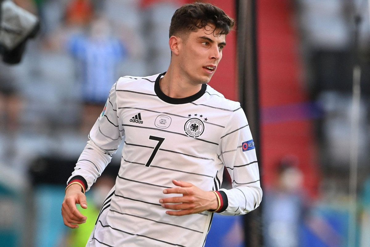 Adidas GERMANY ADIDAS 2020 EURO FOOTBALL HOME JERSEY #7 HAVERTZ Size US L / EU 52-54 / 3 - 10 Thumbnail