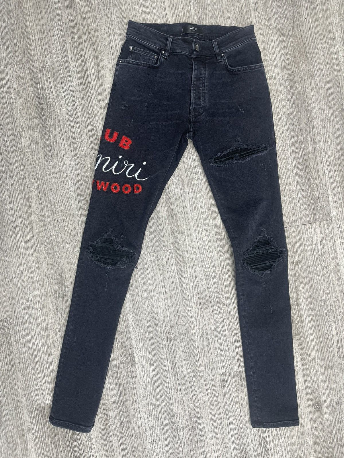 Amiri Amiri Hollywood jeans (black/red) Size US 29 - 1 Thumbnail