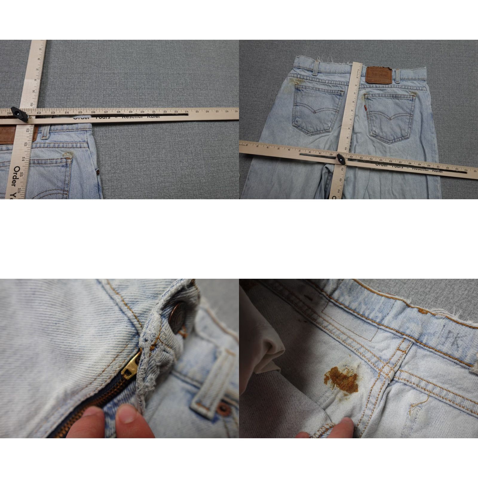 Levi's VINTAGE Levi's 550 Jeans Mens 33x32 Distressed Relaxed Tapered Denim Light Blue 90s Grunge Womens? Mens Size US 33 - 8 Thumbnail