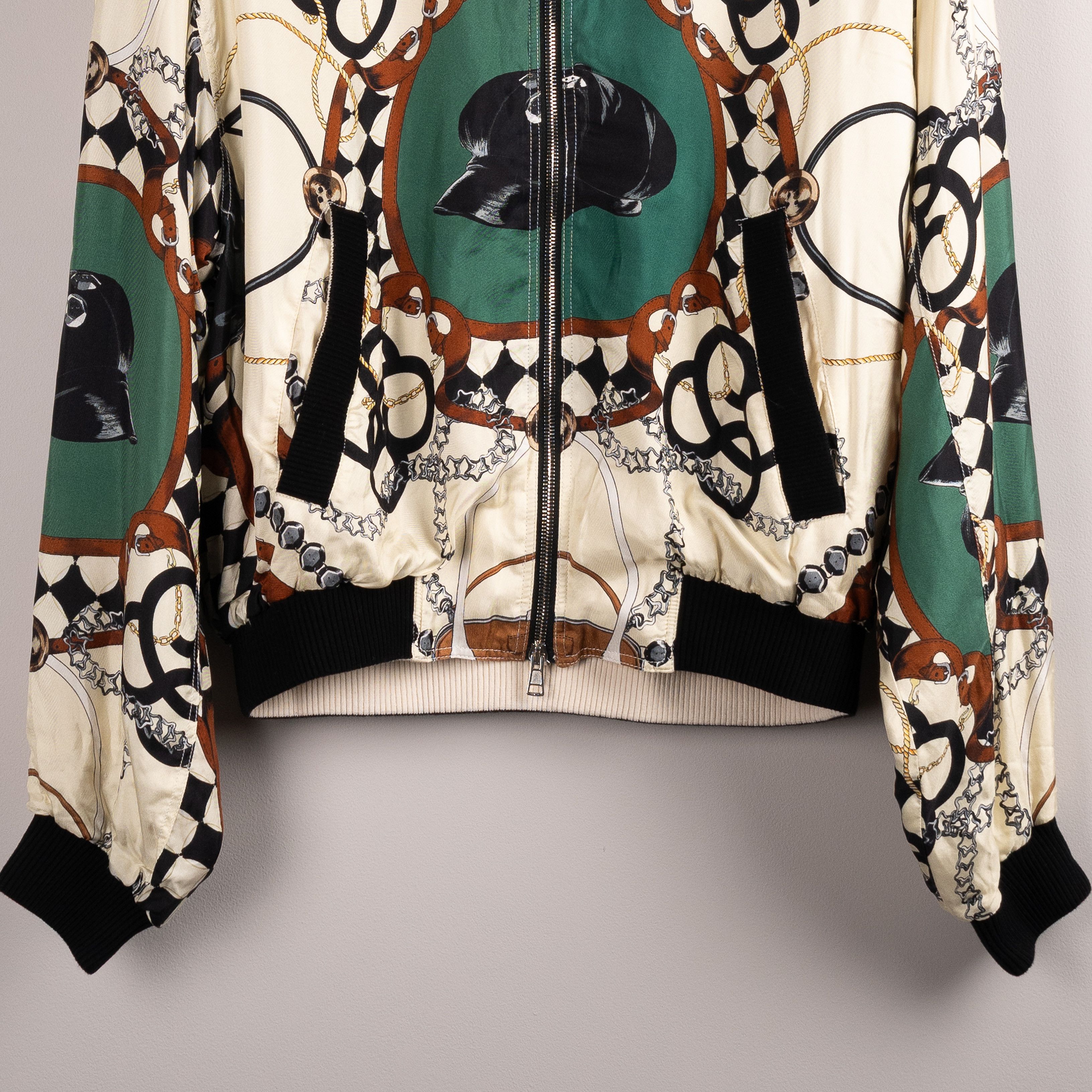 Stefan Cooke Stefan Cooke SS23 Printed Silk Bomber Jacket Cream/Green Size US L / EU 52-54 / 3 - 6 Thumbnail