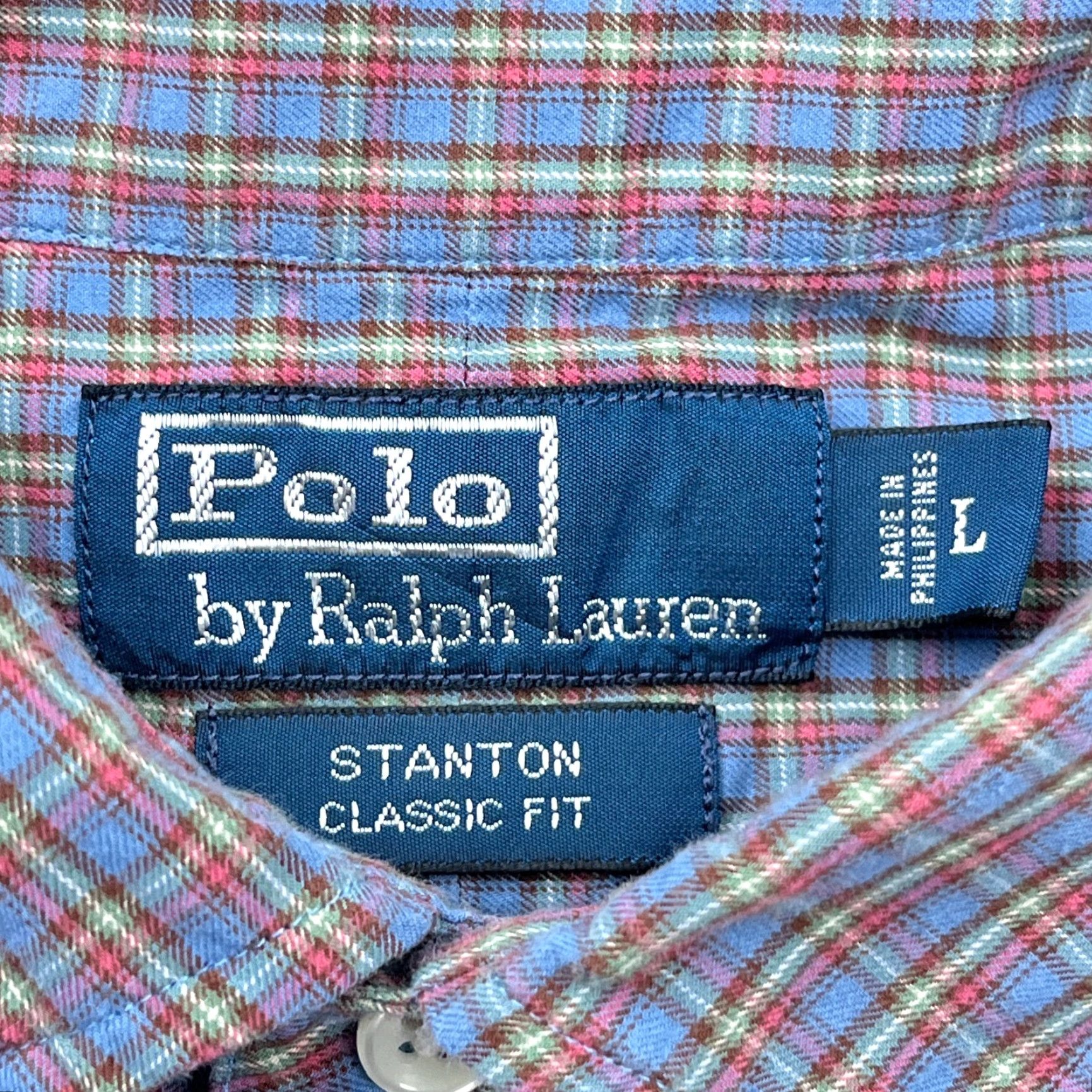 Polo Ralph Lauren VINTAGE Polo Ralph Lauren Flannel Shirt Men Large Blue Brown Button Up Stanton Plaid A11 Size US L / EU 52-54 / 3 - 4 Thumbnail