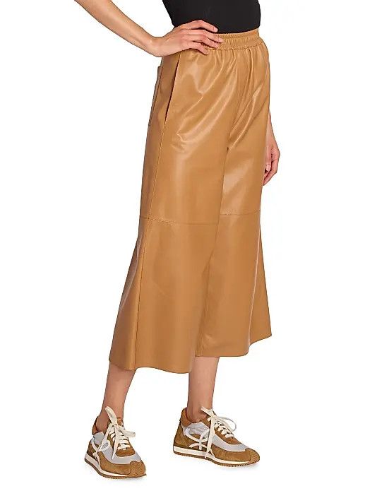 Loewe o1in1g0426 Cropped Leather Trouser in Toffee Size 26" / US 2 / IT 38 - 4 Thumbnail