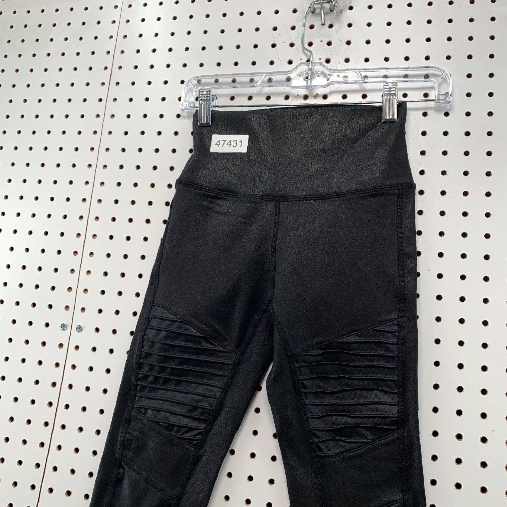 Alo Alo Yoga Moto Leggings Pants Womens XS Extra Small Black Faux Leather 22x24 Size 26" / US 2 / IT 38 - 5 Thumbnail