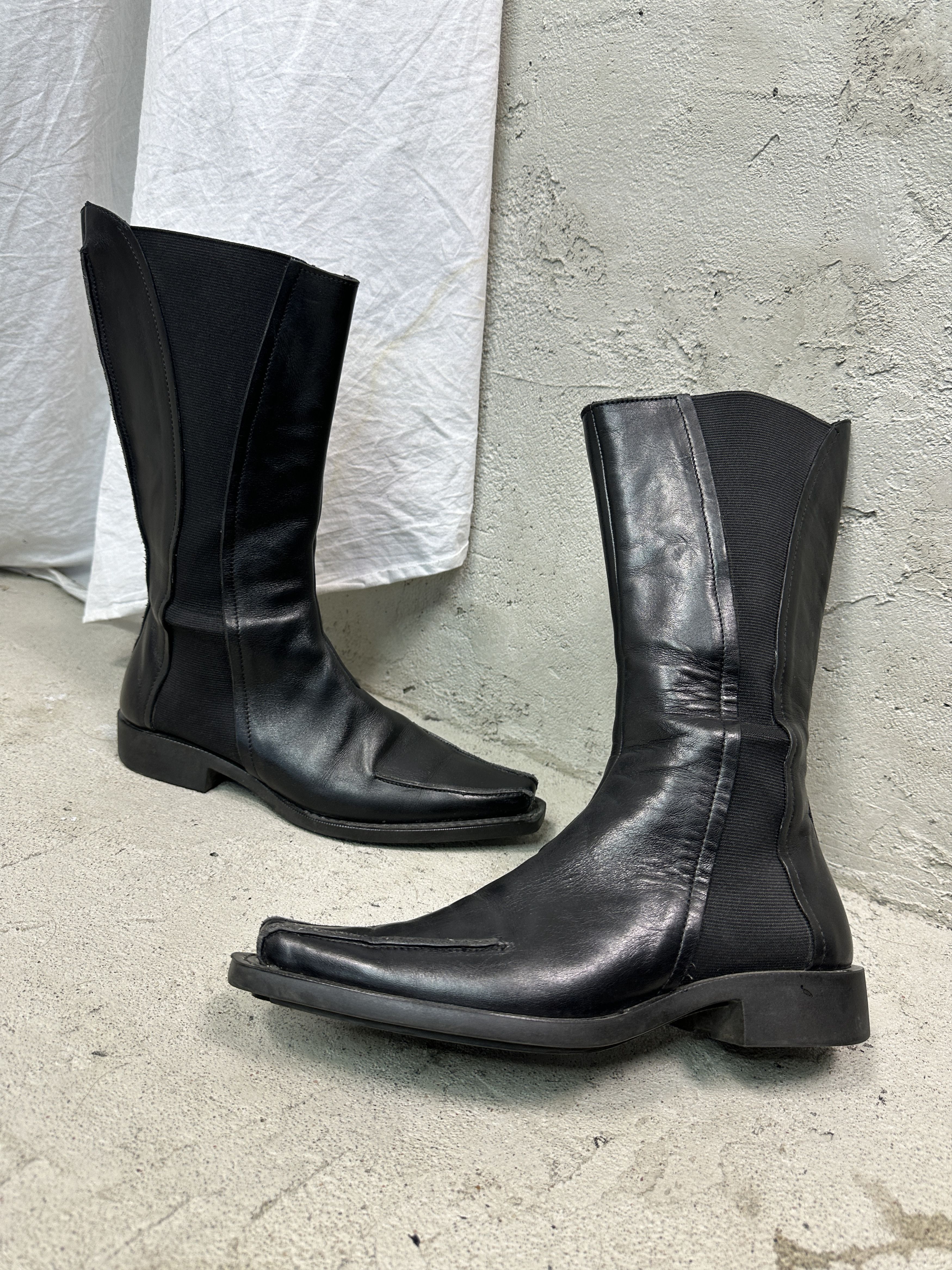 Pollini Vintage Grunge Leather Studio Pollini Pointy Boots Y2K Size US 8 / IT 38 - 1 Thumbnail