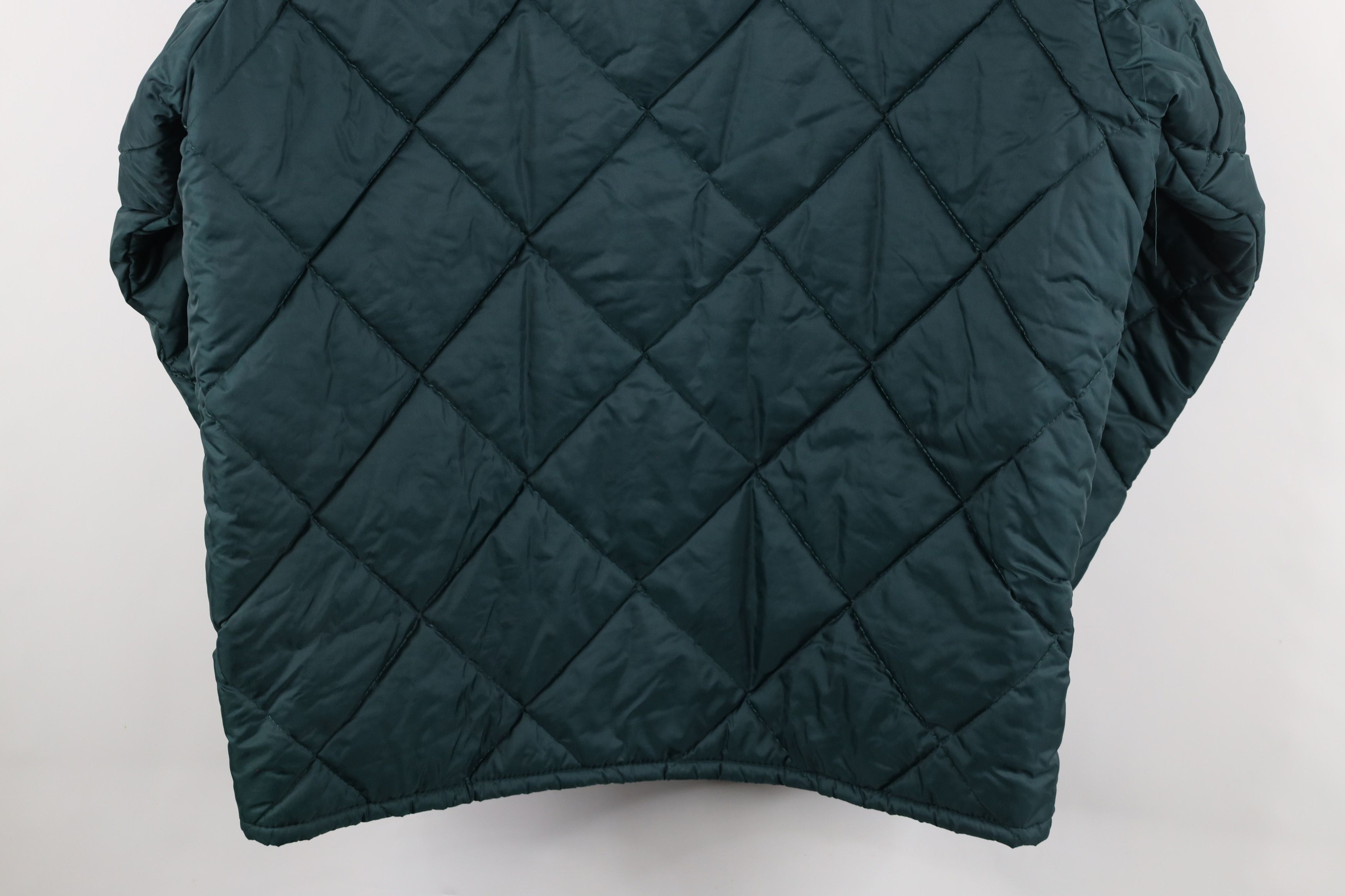 Vintage Vintage 90s Streetwear Blank Quilted Full Zip Jacket Green Size US L / EU 52-54 / 3 - 14 Thumbnail