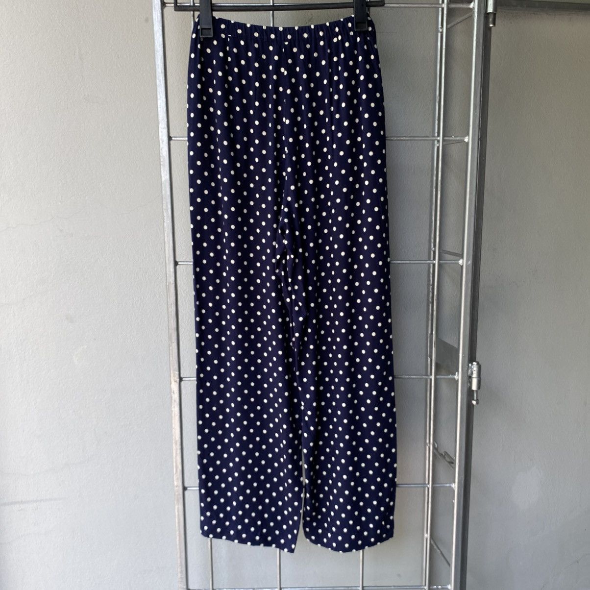Zucca ZUCCA Navy Polka Dot Pants with Smocked Back Size 25" / US 0 / IT 36 - 2 Thumbnail