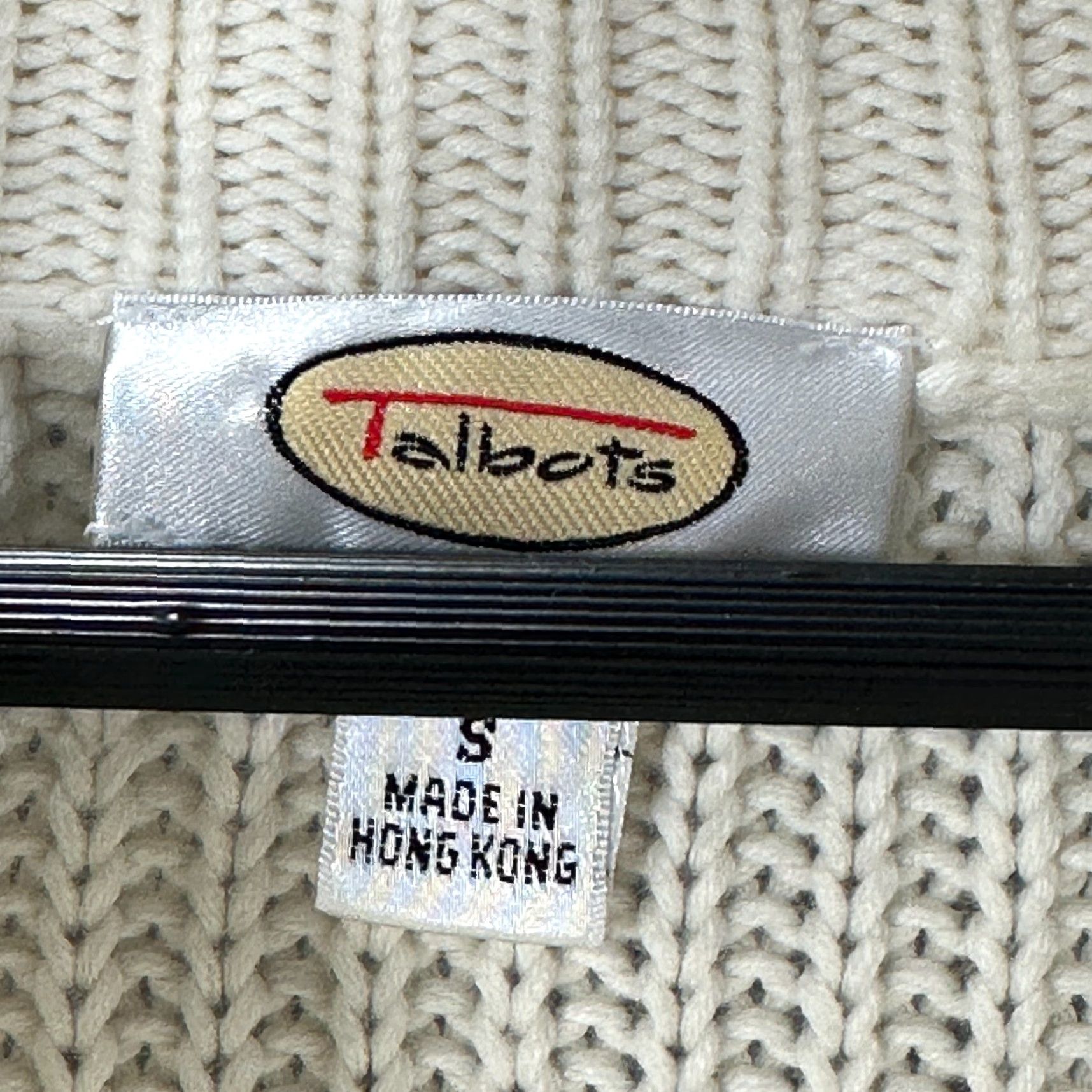Talbots Talbots Sweater Cardigan Womens S Ivory Cotton Blend Mock Neck Button Toggle Knit Size S / US 4 / IT 40 - 5 Thumbnail