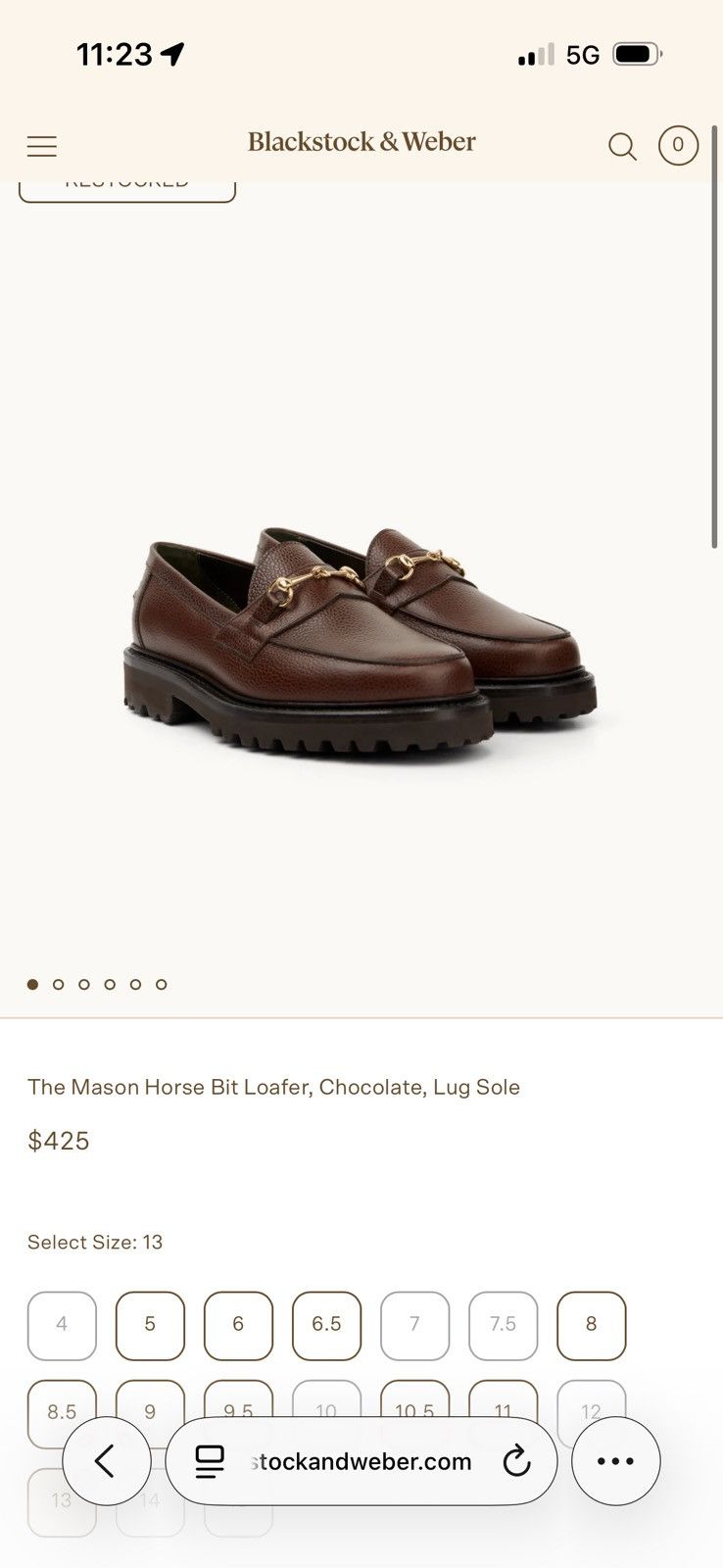 Blackstock & Weber Blackstock & Weber Mason Horse Bit Loafers (Chocolate) Size US 13 / EU 46 - 6 Thumbnail