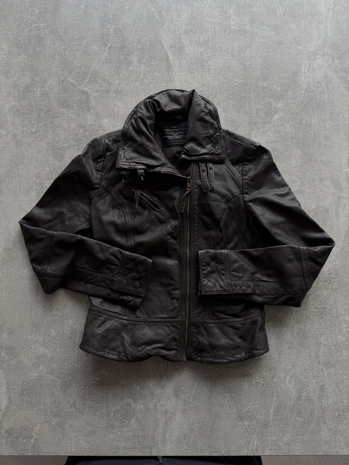 Allsaints Allsaints belvedere brown leather jacket UK 10 womens Size M / US 6-8 / IT 42-44 - 2 Thumbnail