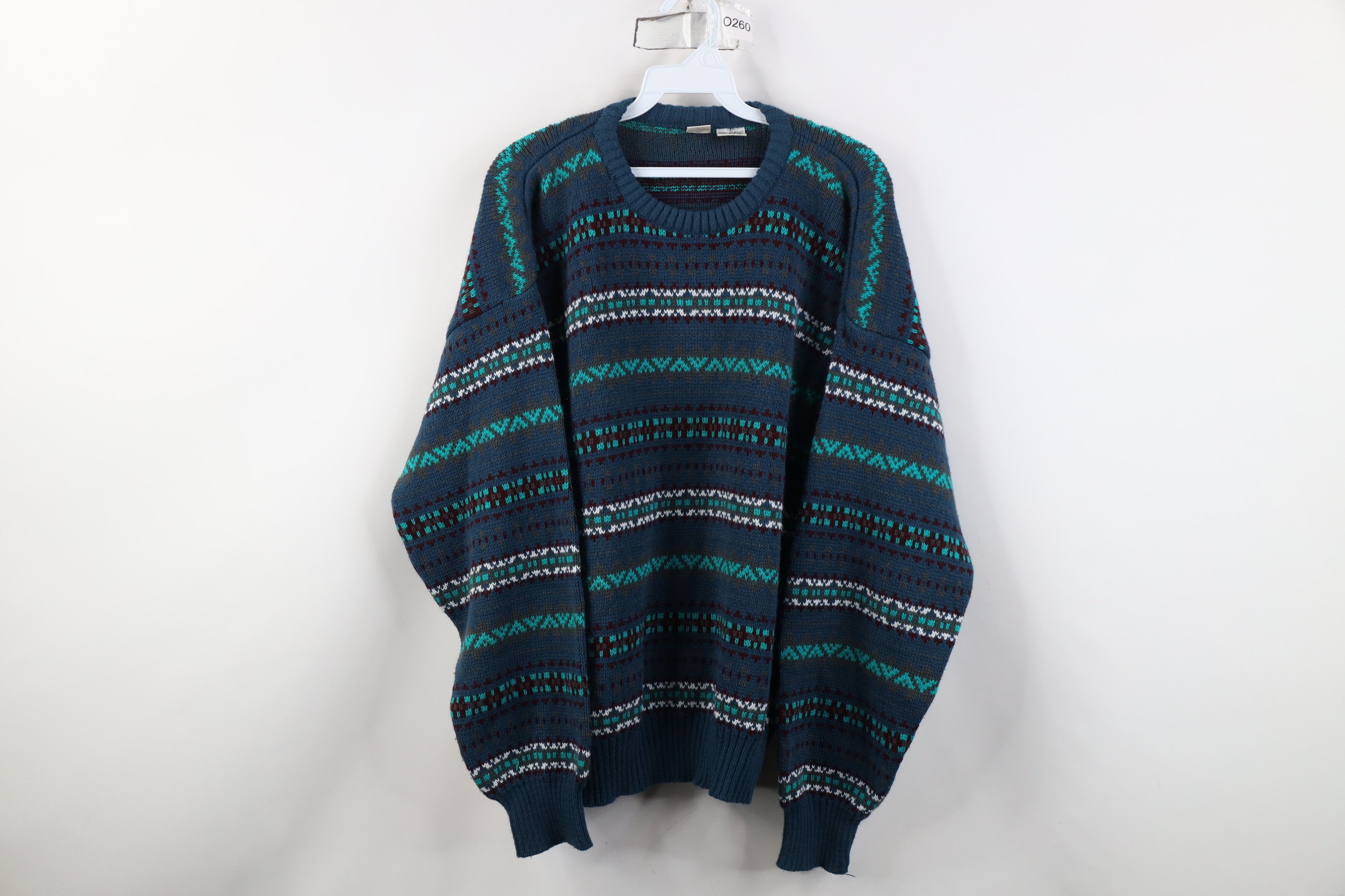 Vintage Vintage 90s Streetwear Fair Isle Crewneck Sweater Acrylic Size US L / EU 52-54 / 3 - 1 Thumbnail