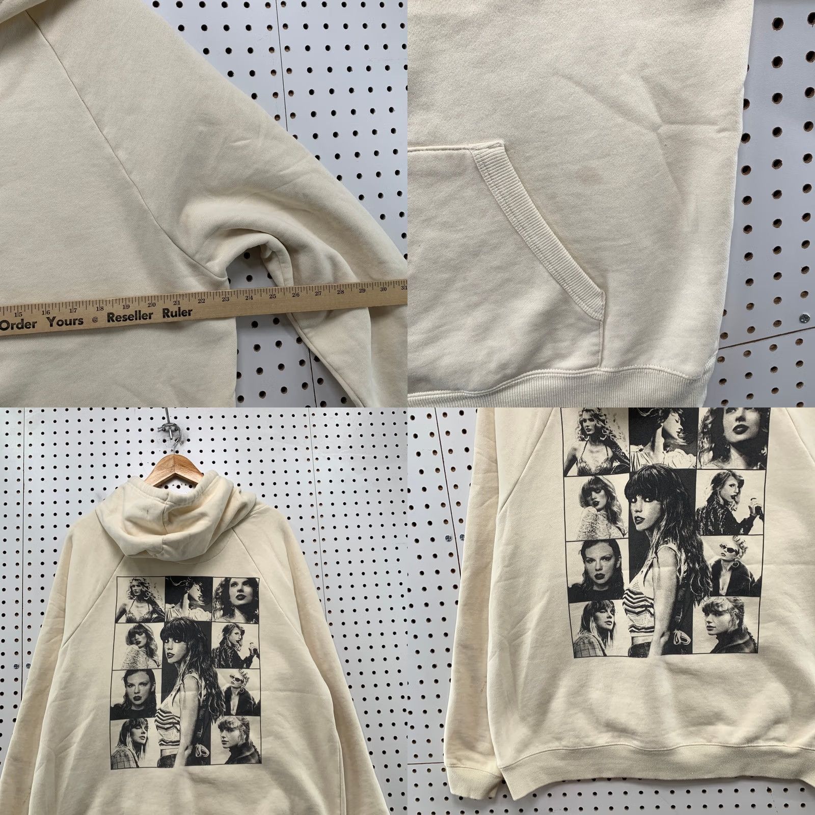 Vintage Taylor Swift Eras Tour Hoodie Sweatshirt Mens Small Beige Oversized Size US S / EU 44-46 / 1 - 9 Thumbnail