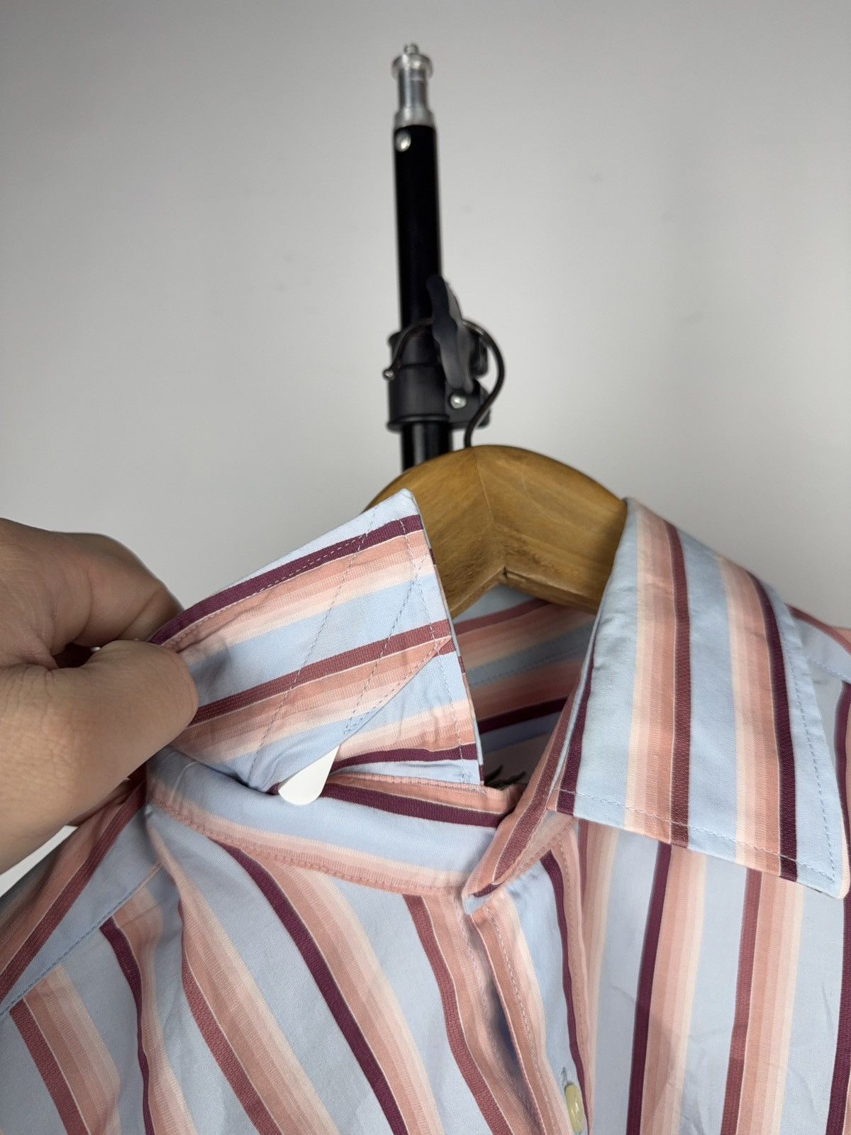 Lacoste 90s Lacoste Striped Button Up Shirt 39 M Blue Pink Vintage Size US M / EU 48-50 / 2 - 5 Thumbnail
