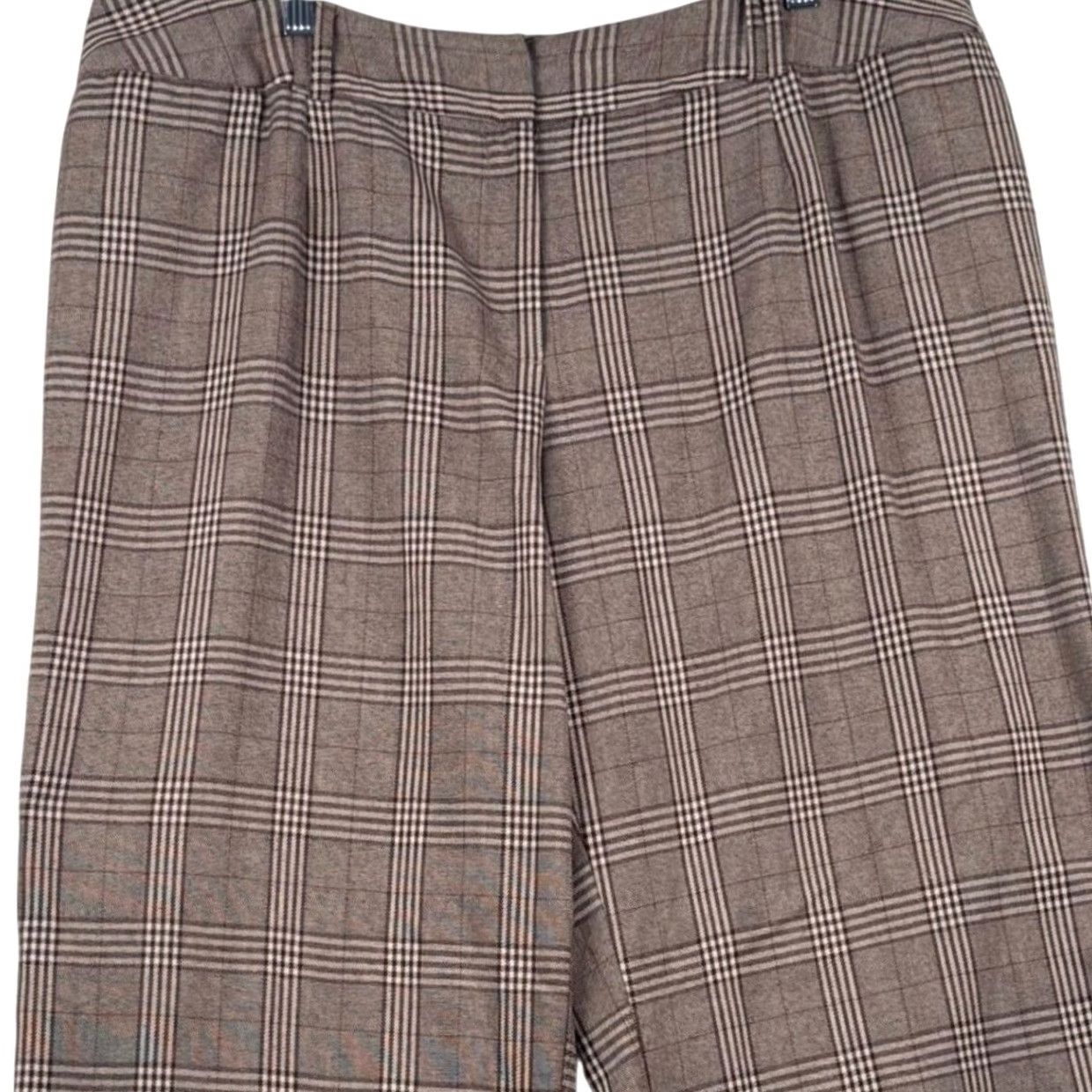 Vintage Ashley Stewart 18W Brown Plaid Wide Leg Pants Career Dark Academia Trousers EUC Size 40" / US 18 - 2 Thumbnail