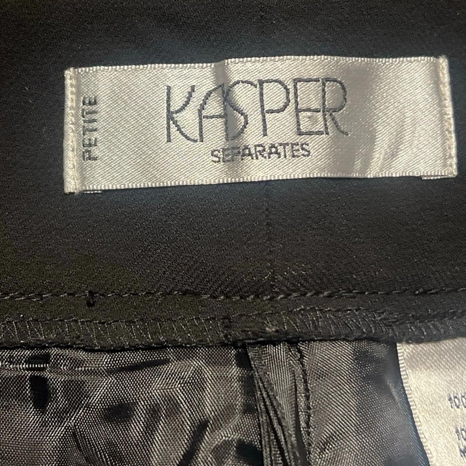 Other KASPER Slacks Separates 10P Black Straight Leg Professional Size 32" / US 10 / IT 46 - 6 Thumbnail